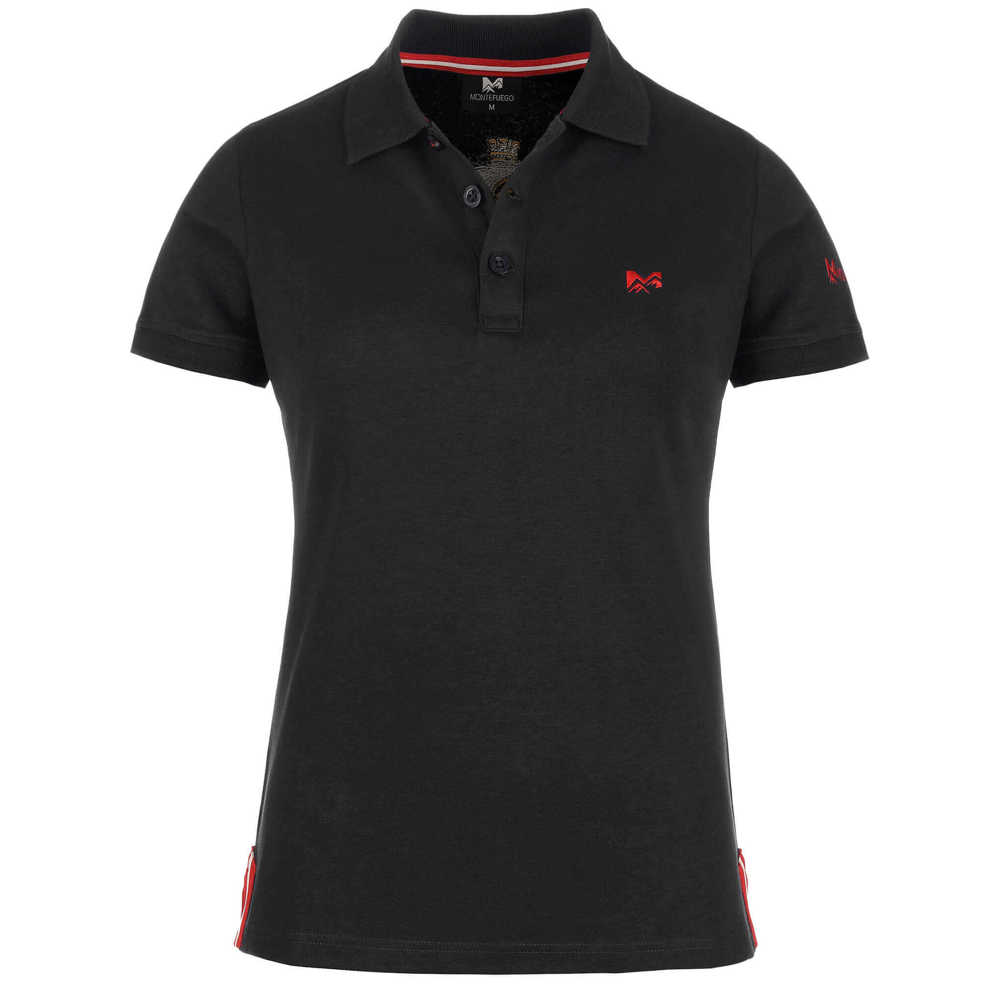 Vorderansicht des Damen Polo-Shirt "Österreich", in der Farbe Schwarz