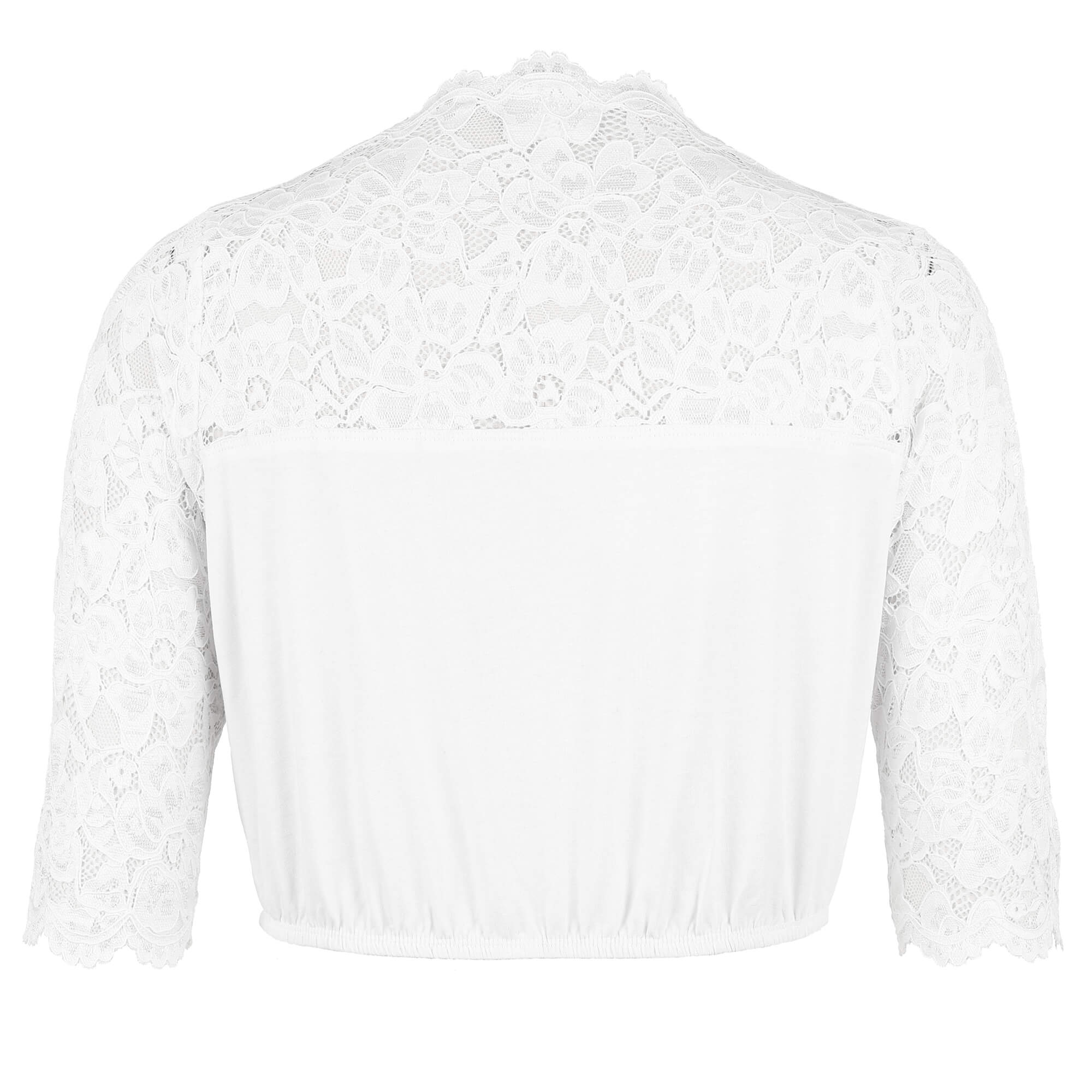 Hinteransicht der Damen Dirndlbluse "Melissa" in der Farbe Weiß