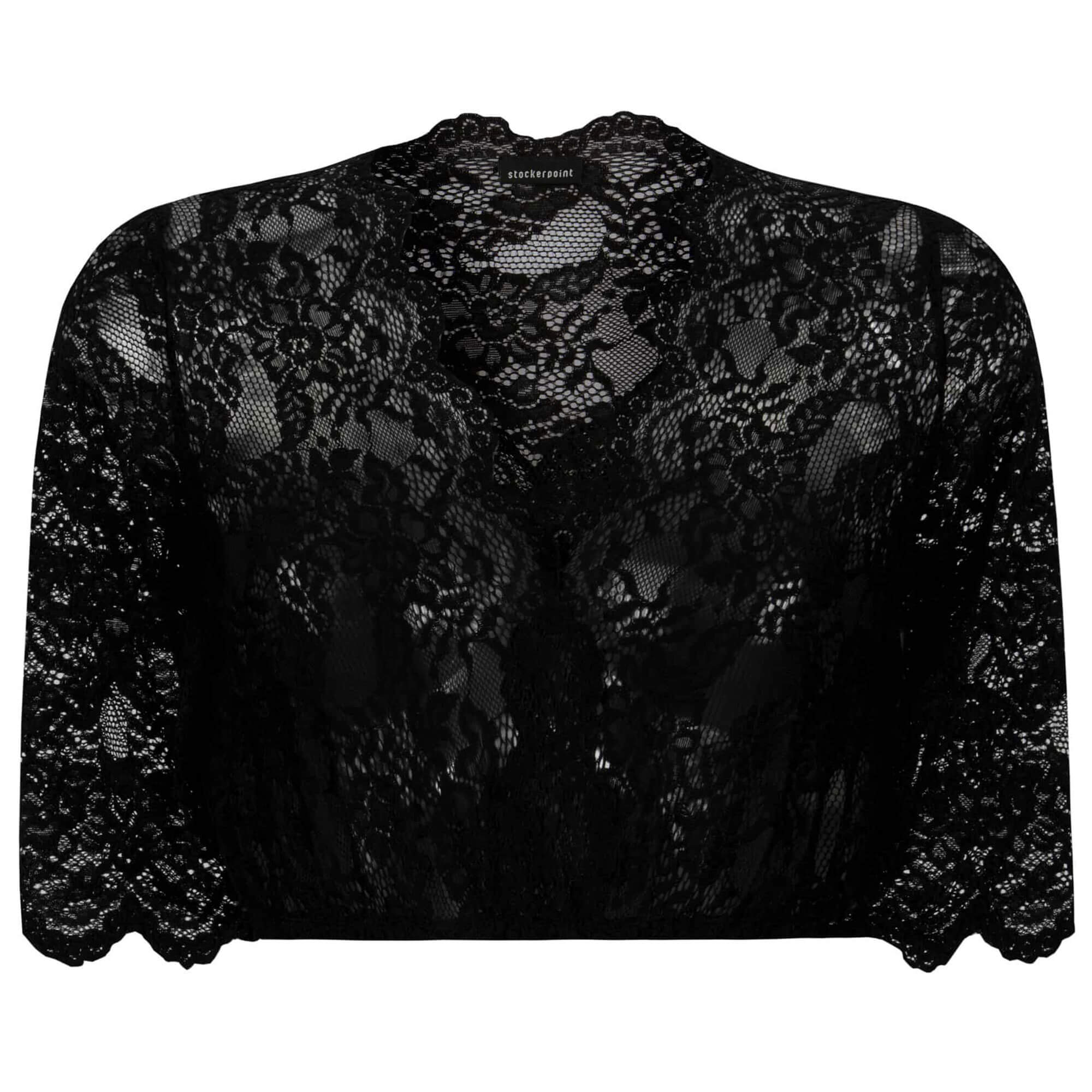 Vorderansicht der Damen Dirndlbluse "Alaya" in der Farbe Schwarz