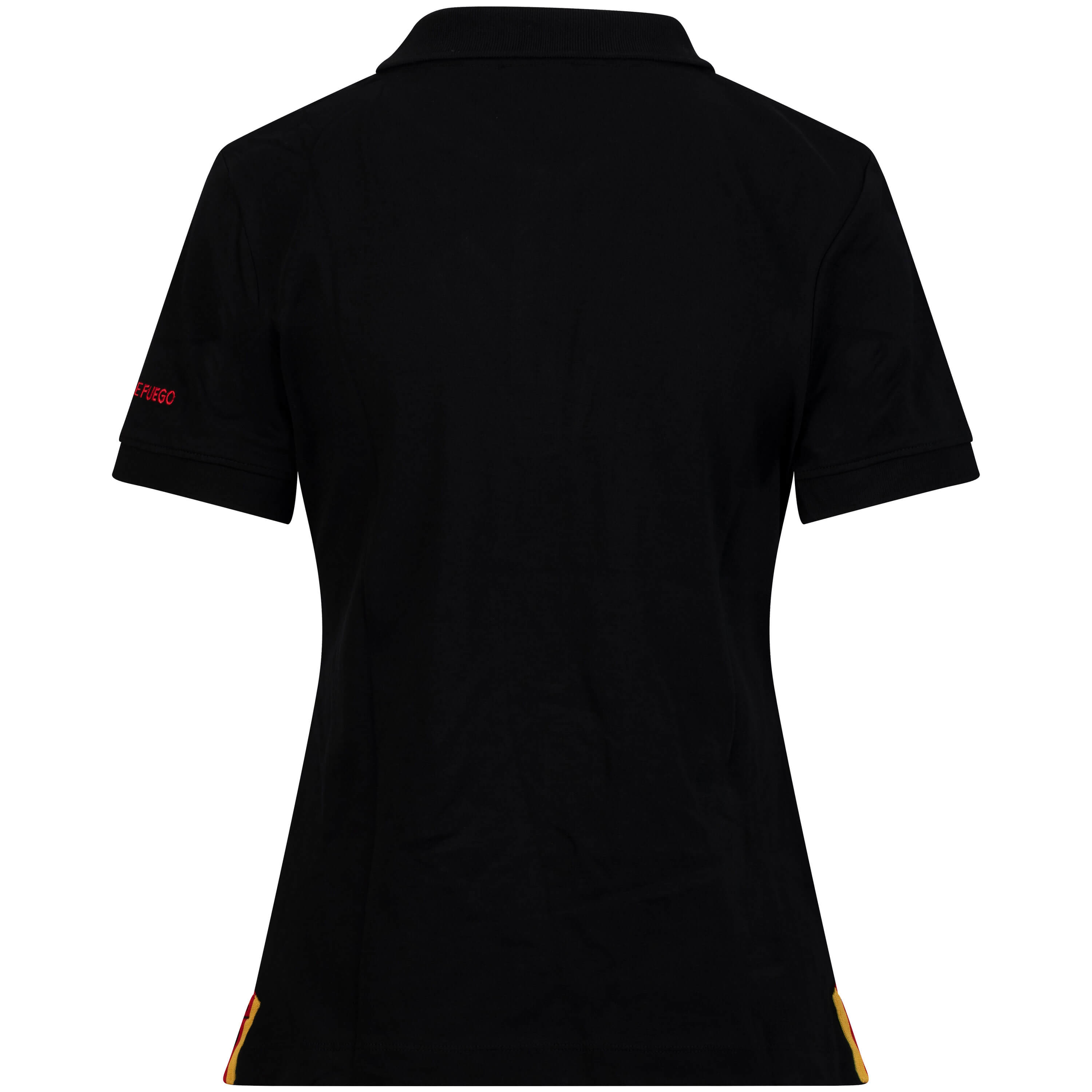 Rückansicht des Damen Polo "Kärnten", mit kurzem Arm, in der Farbe Schwarz, Hinten