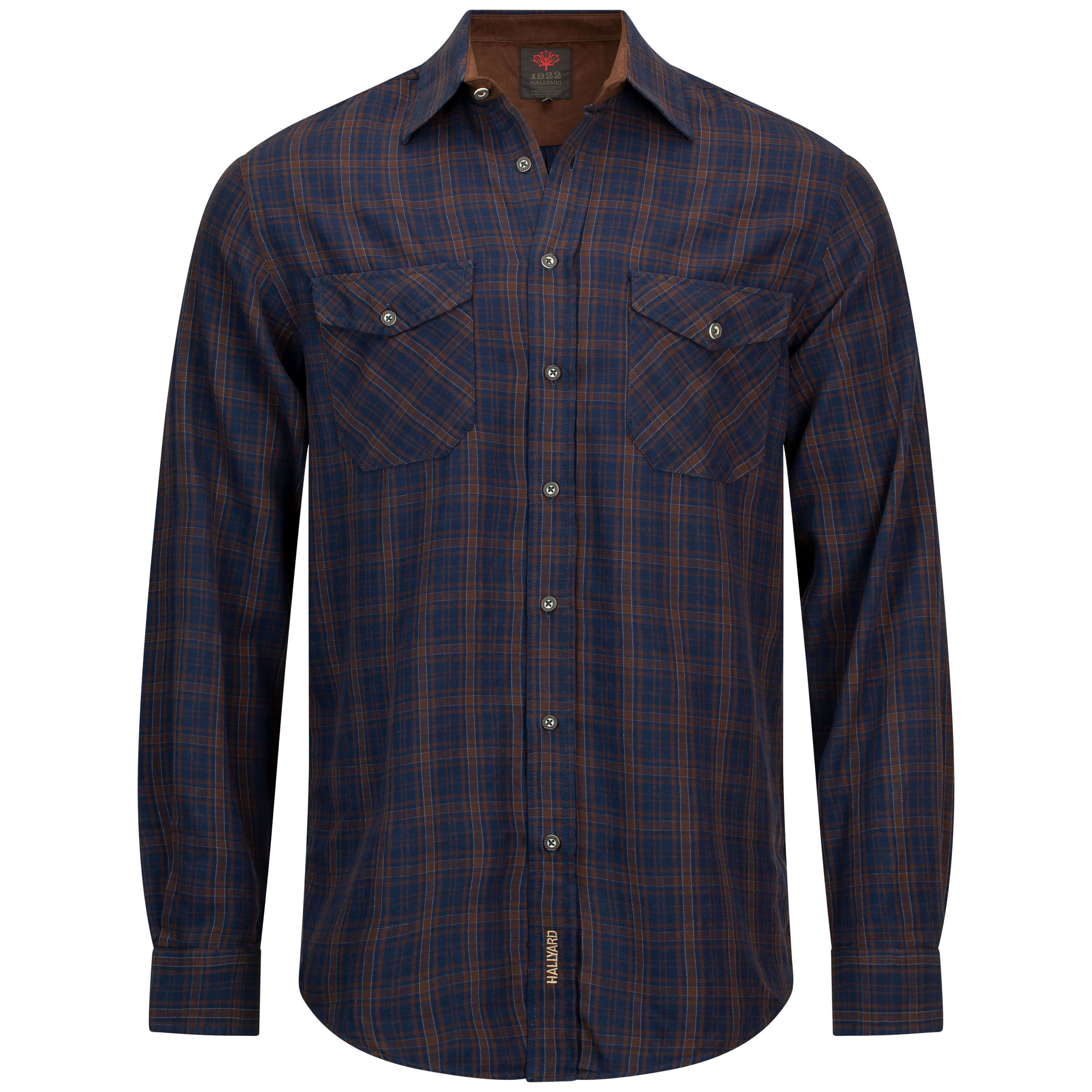 Herren Jagdhemd "Dirk", Blau Braun