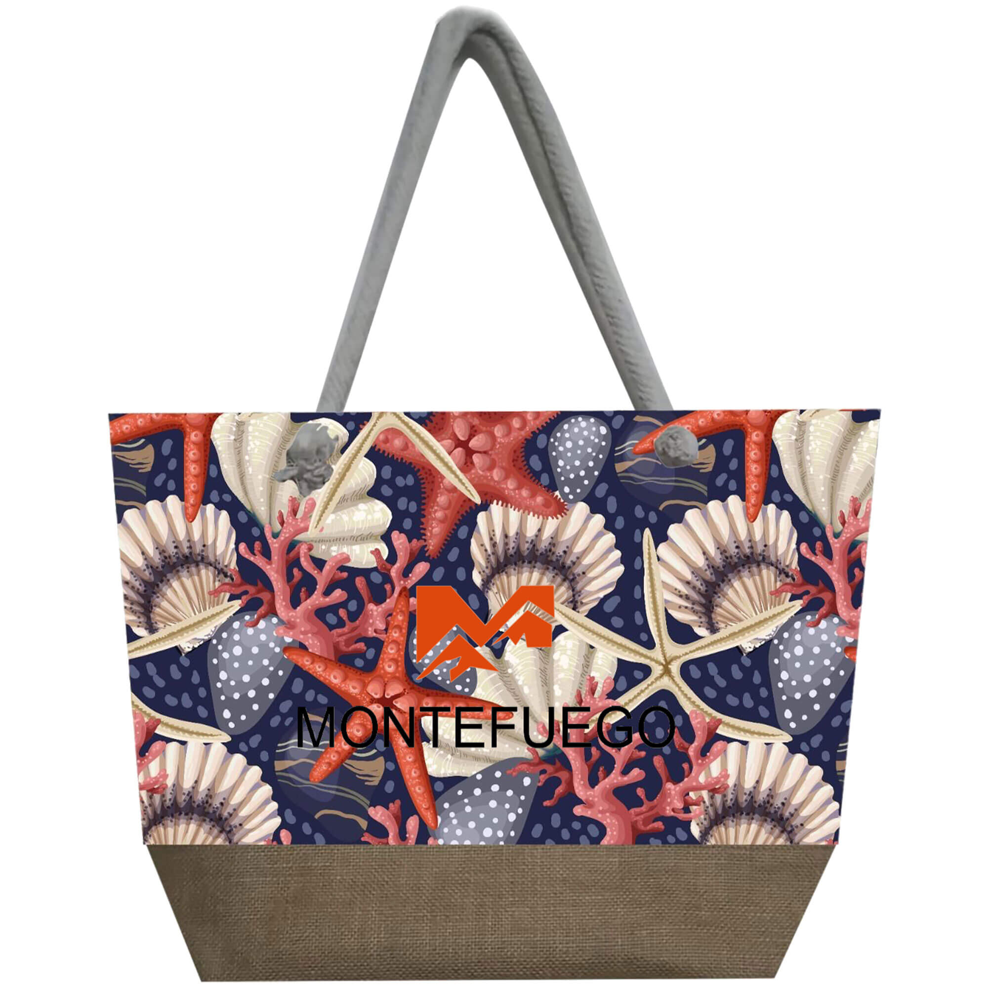 Vorderansicht Montefuego Badetasche mit Muscheln
