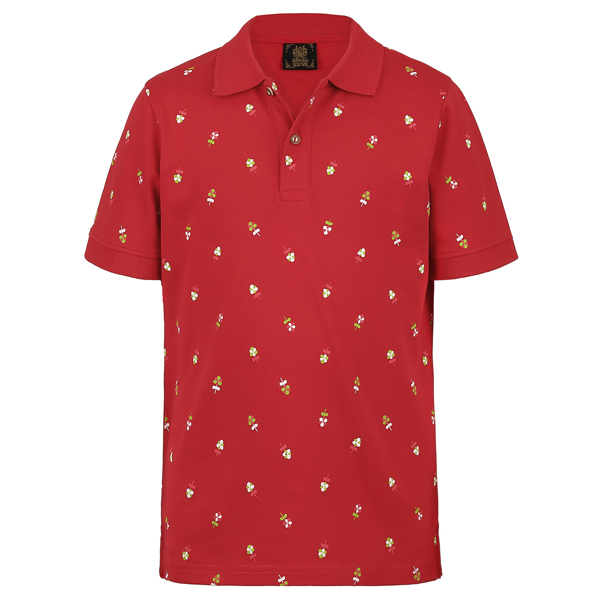 Kinder Blümchen-Druck Polo "Kärnten", Rot