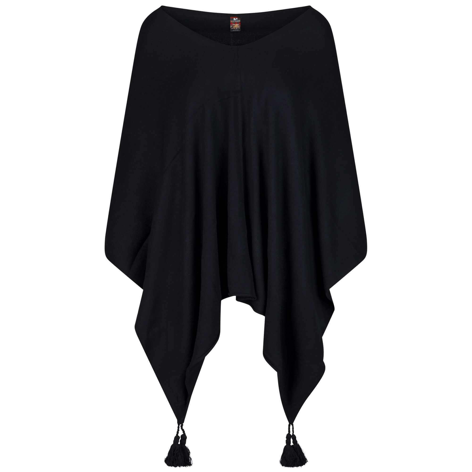 Leichter Damen Strick Poncho, Schwarz