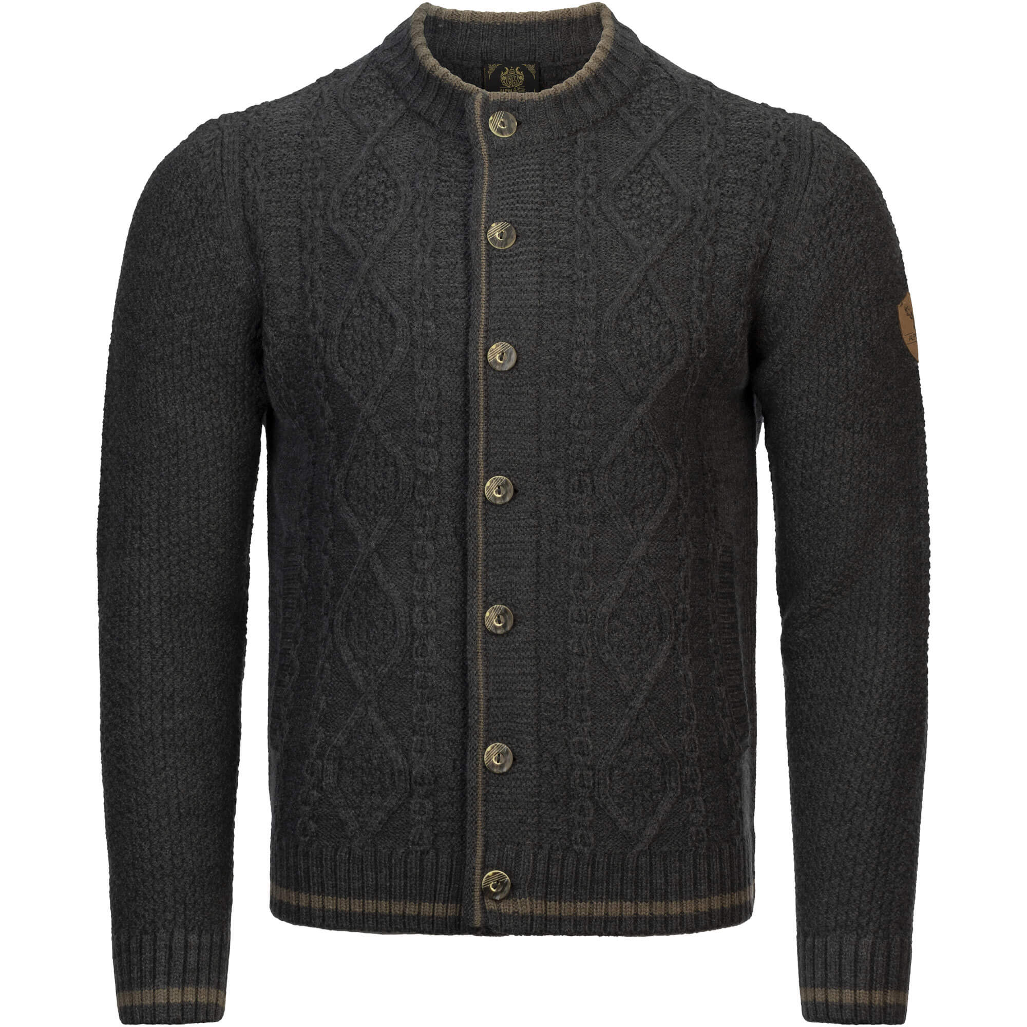 Herren Trachten Strickjacke "Anton", Anthrazit