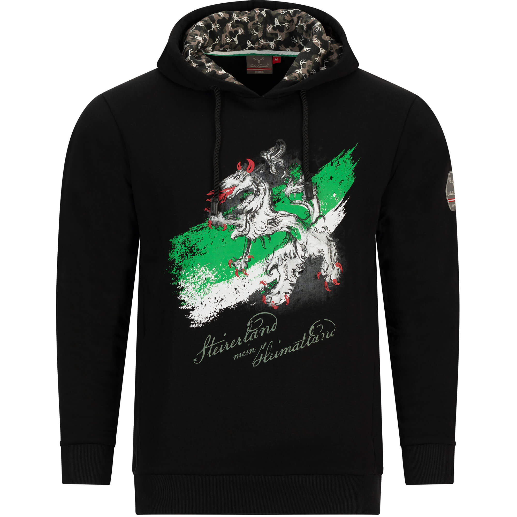 Unisex Hoodie "Steiermark", Schwarz, Geschwungener Schriftzug