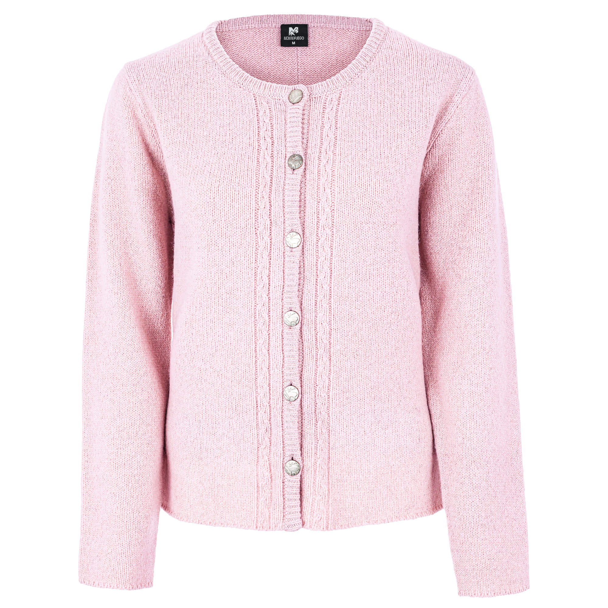 Vorderansicht Damen Strickjacke Rosa, in der Farbe Rosa, 2. Wahl