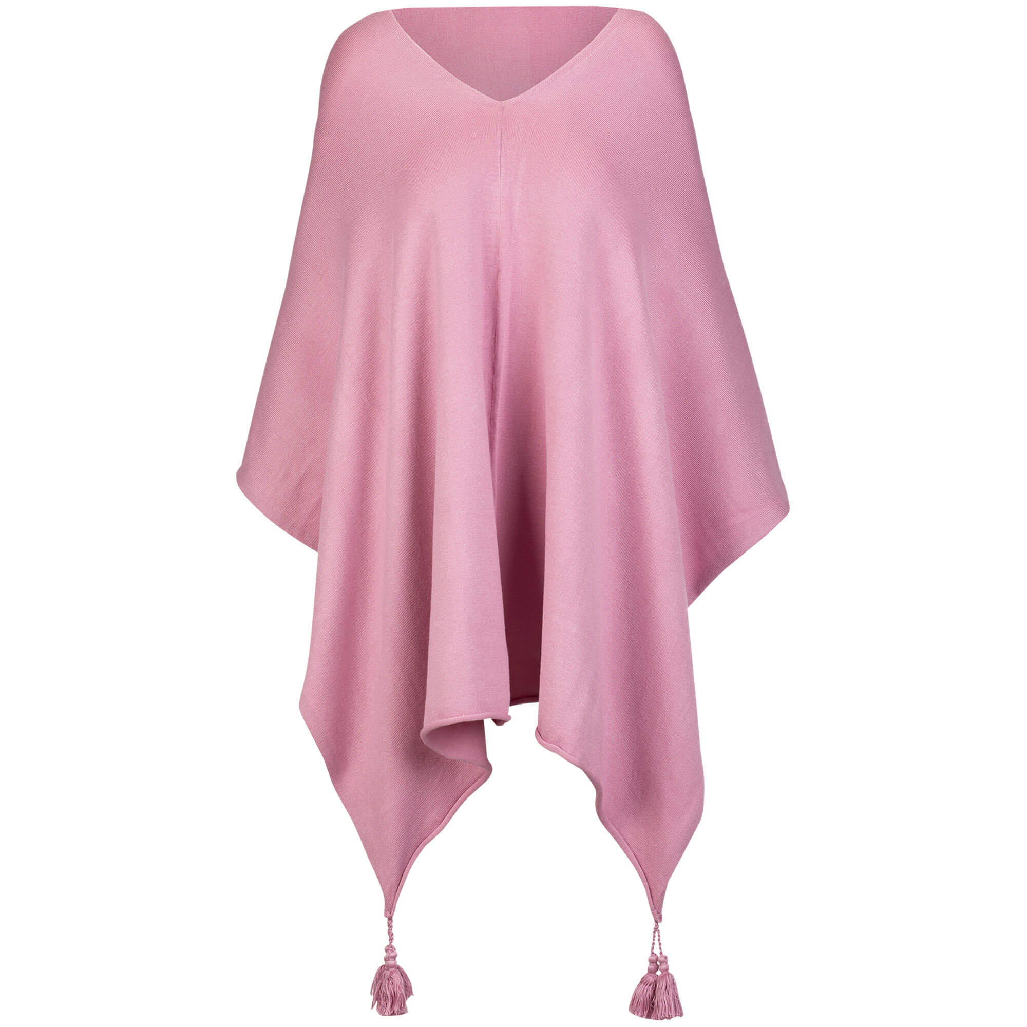 Vorderansicht des Damen Poncho in der Farbe Rosa