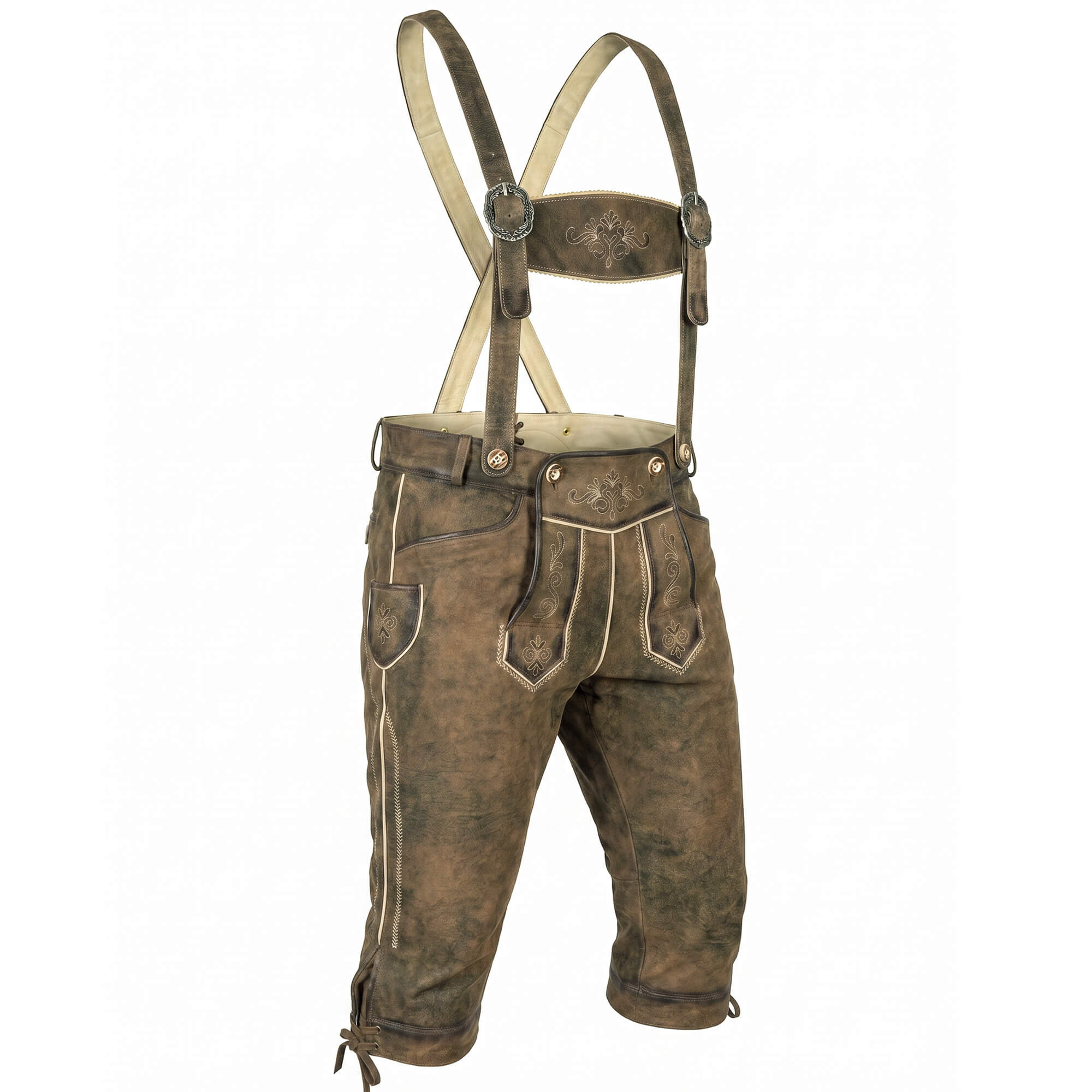 Herren Kniebund-Lederhose "Country" A8, braun