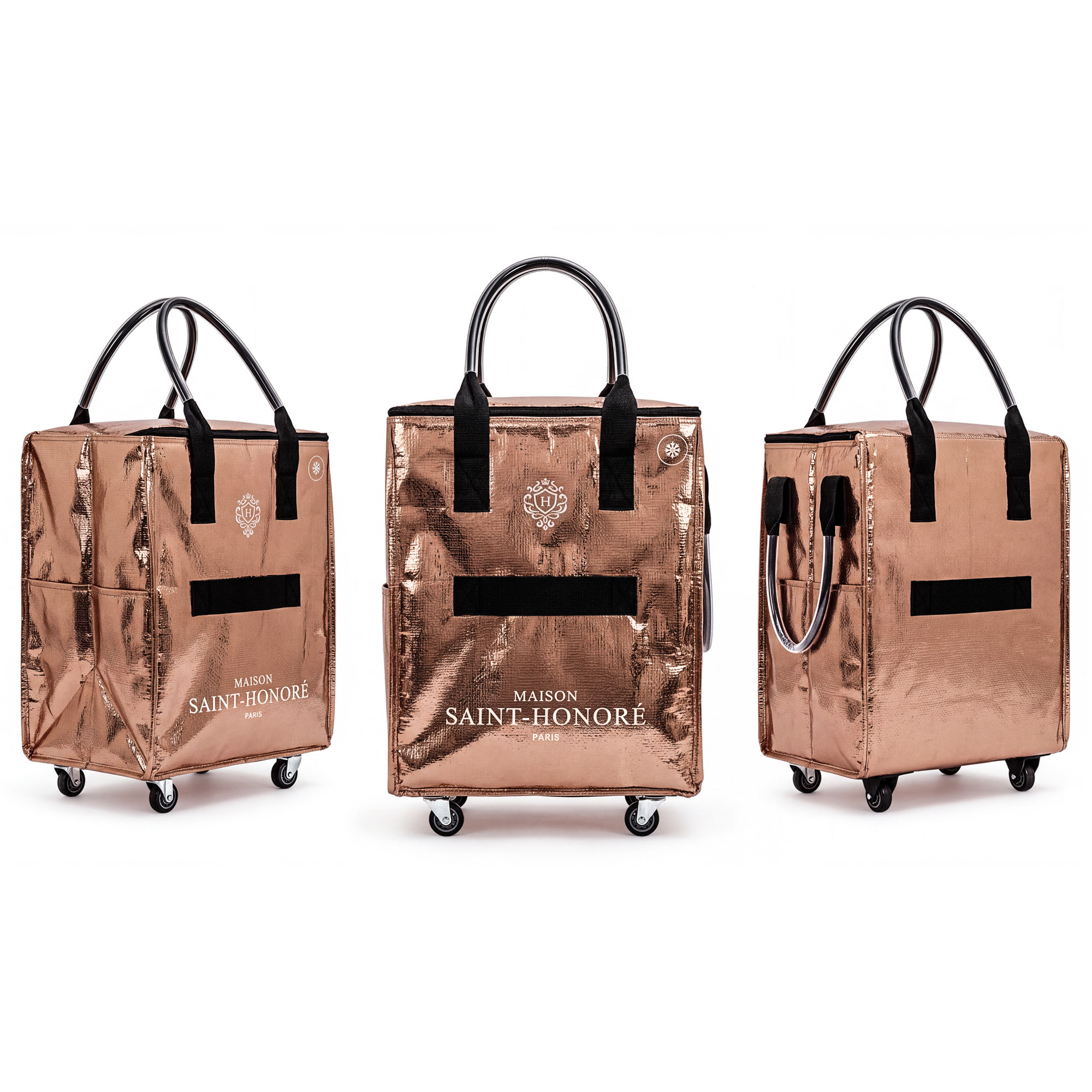 Shopper mit Rollen, Metallic Kupfer