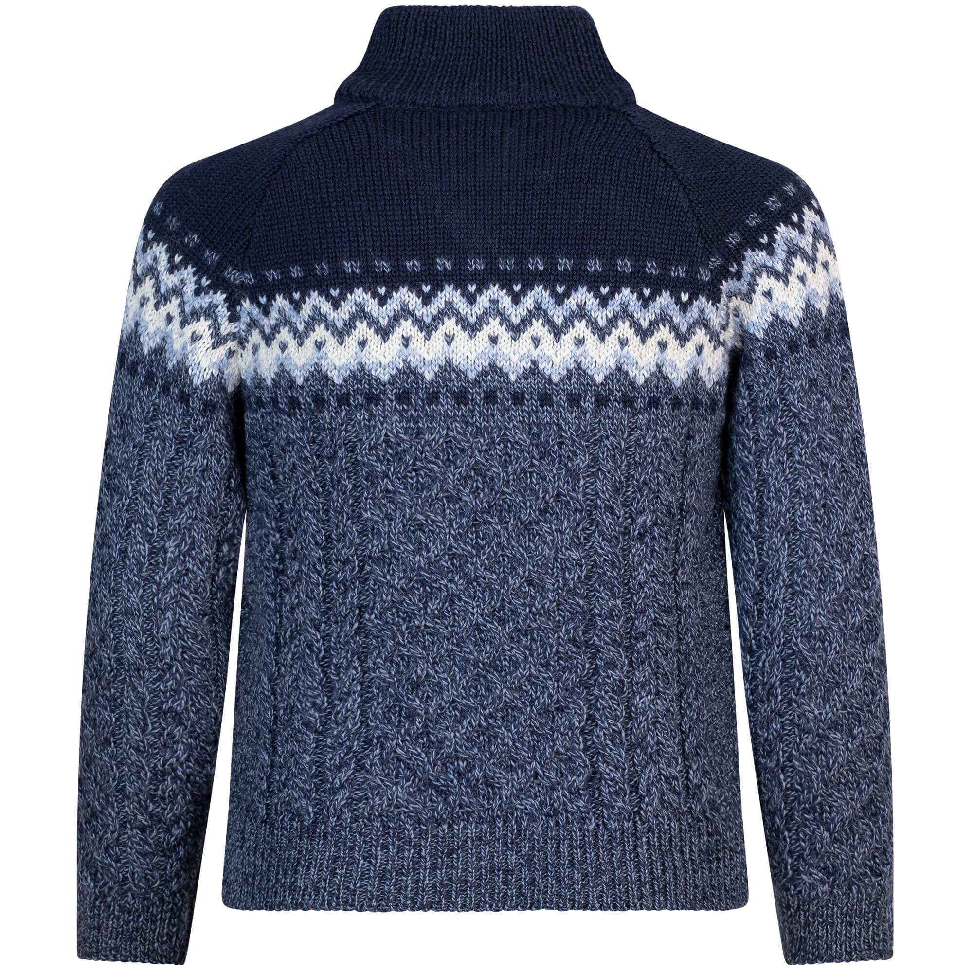Rückansicht des Norweger Kinder Pullovers "Otto", in der Farbe Blau