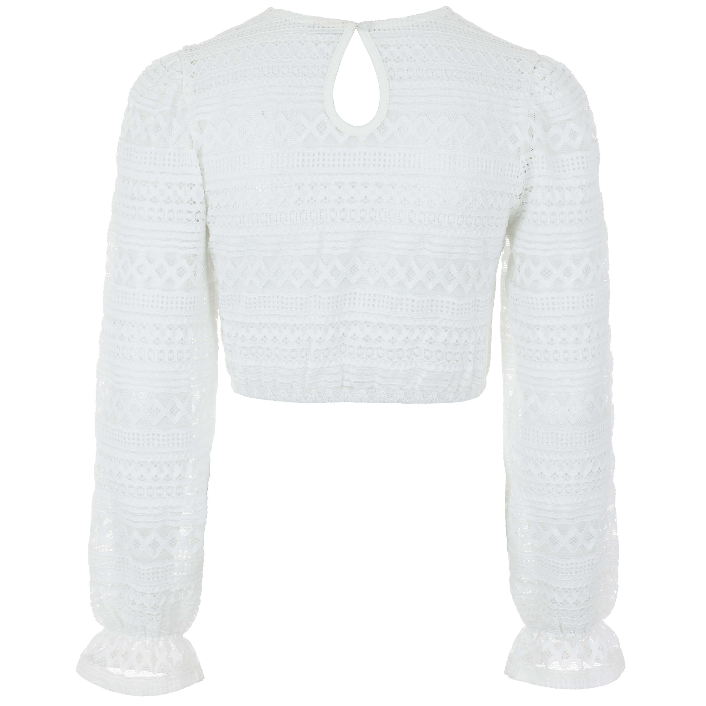 Rückansicht der Damen Dirndlbluse "Kalinka" in der Farbe Weiß