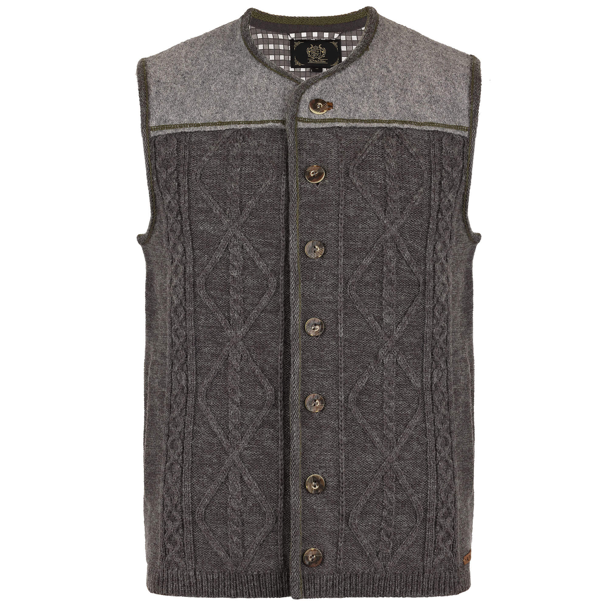 Herren Strickweste "Johann", mit Knöpfen, Anthrazit