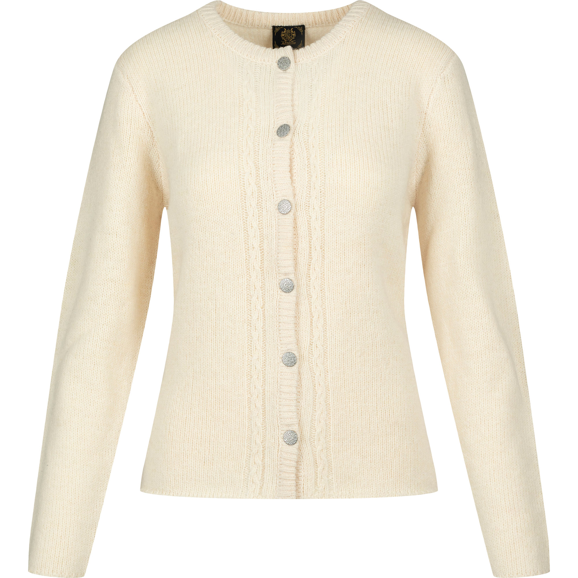 Vorderansicht der Damen Strickjacke "Anabell" in der Farbe Creme