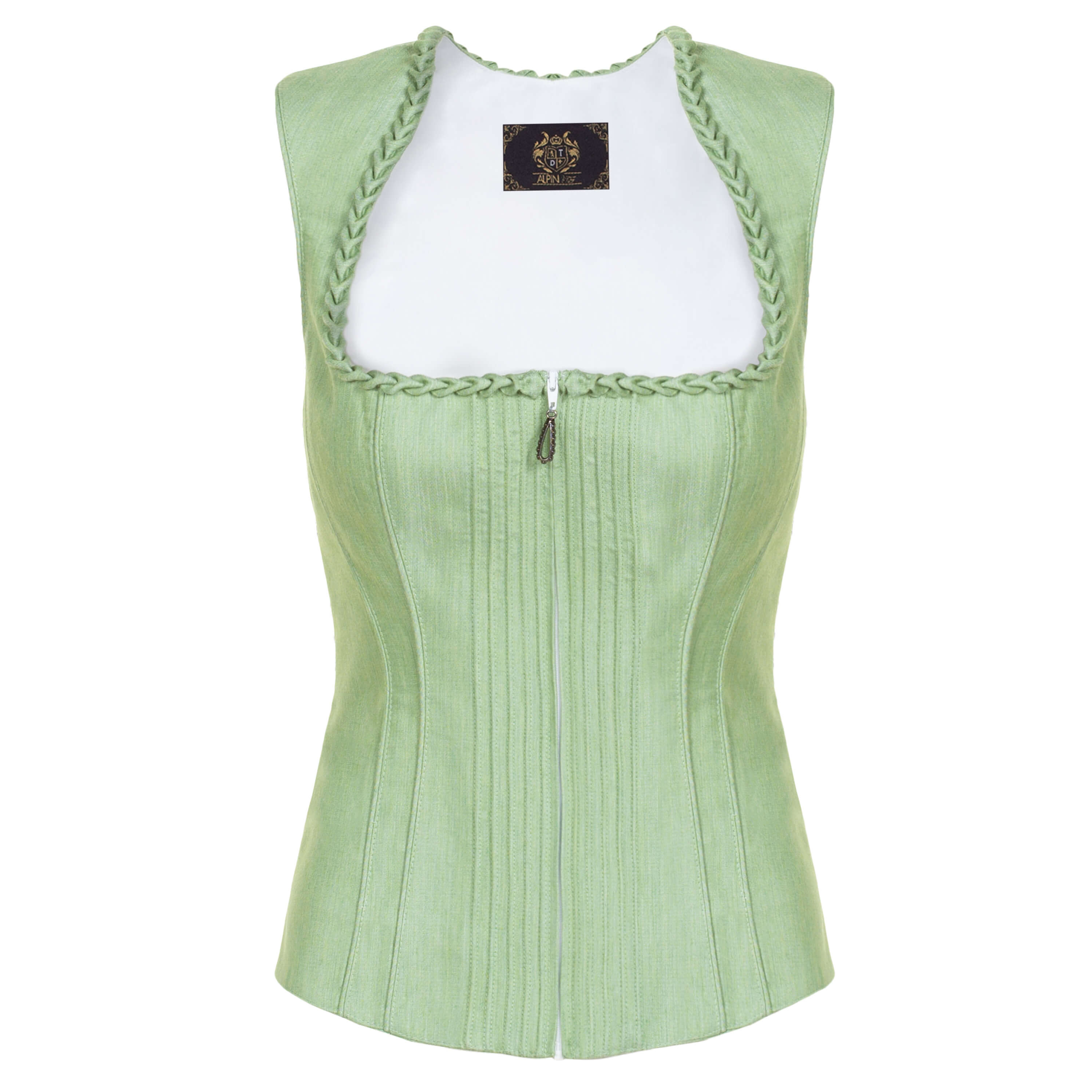 Vorderansicht des Damen Mieders "Harper" in der Farbe Hellgrün