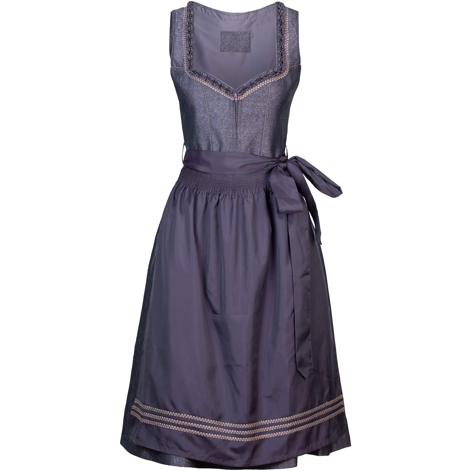Vorderansicht des Damen Dirndl "Millie" in der Farbe Lila
