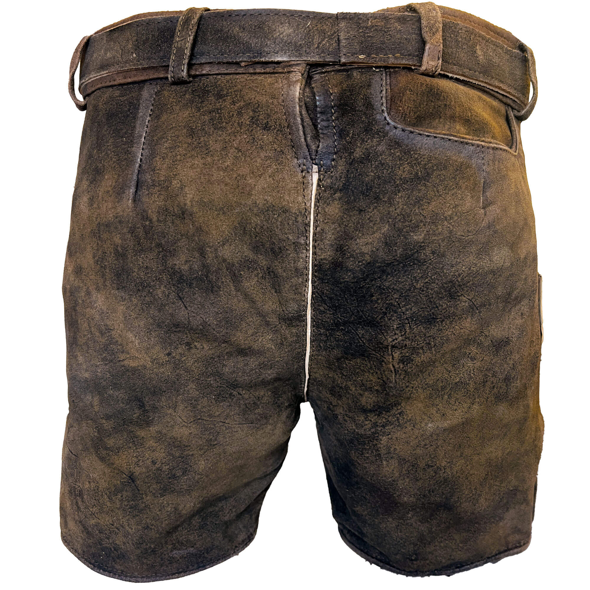 Hinteransicht der Kinder Lederhose "Egon" in der Farbe Braun