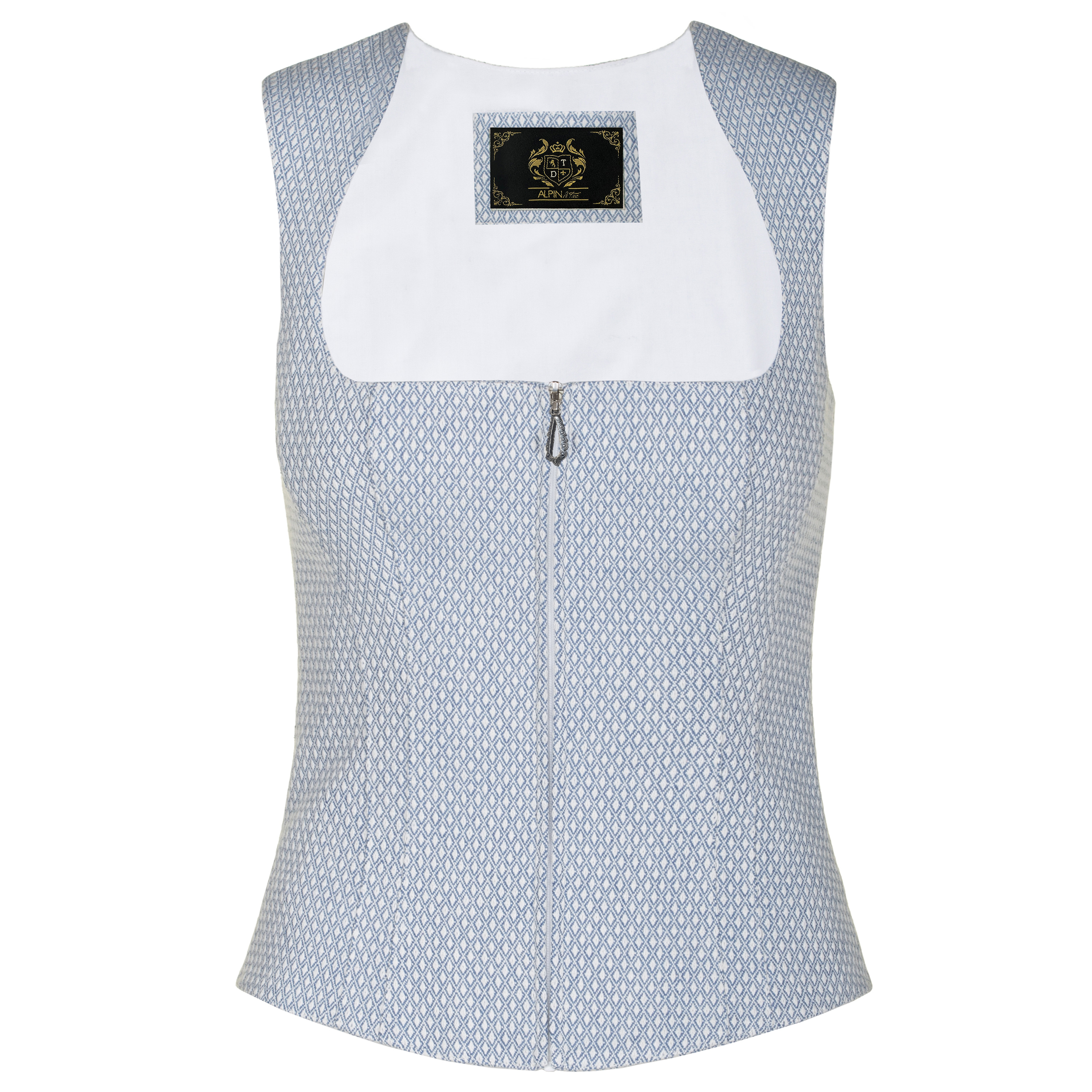 Vorderansicht des Damen Mieders "Anni" in der Farbe Hellblau