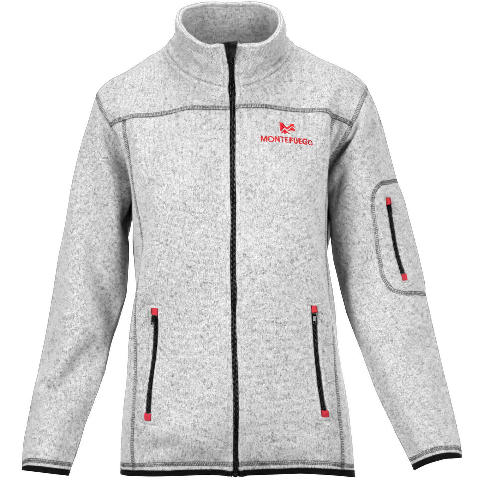 Damen Strickfleece Jacke "Gitti", Hellgrau