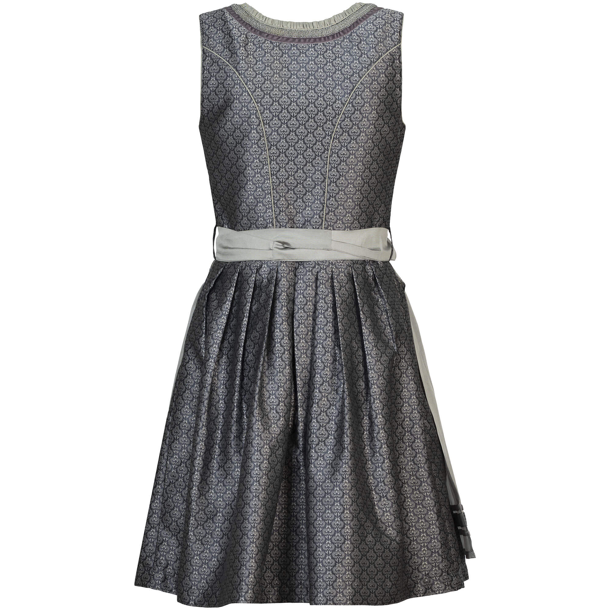 Hinteransicht des Damen Dirndl "Daphne" in der Farbe Grau