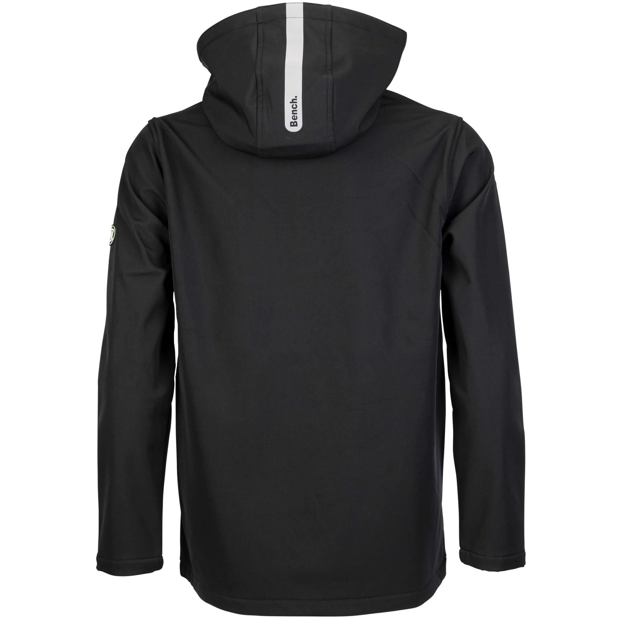 Hinteransicht des Herren Softshell-Parka "Bench Black", in der Farbe Schwarz