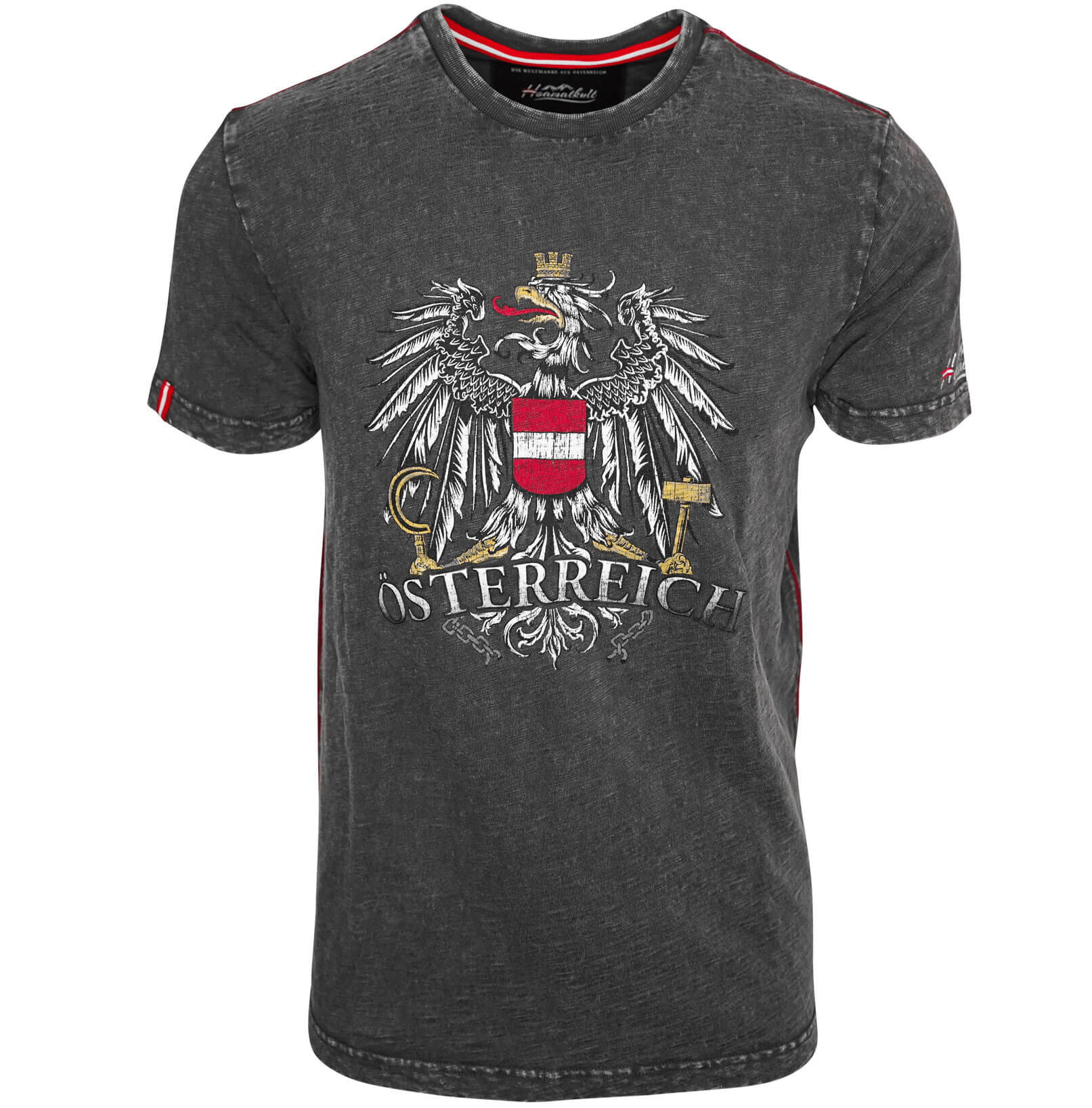 Vorderansicht des Herren T-Shirts "Austria Vintage", in der Farbe Anthrazit