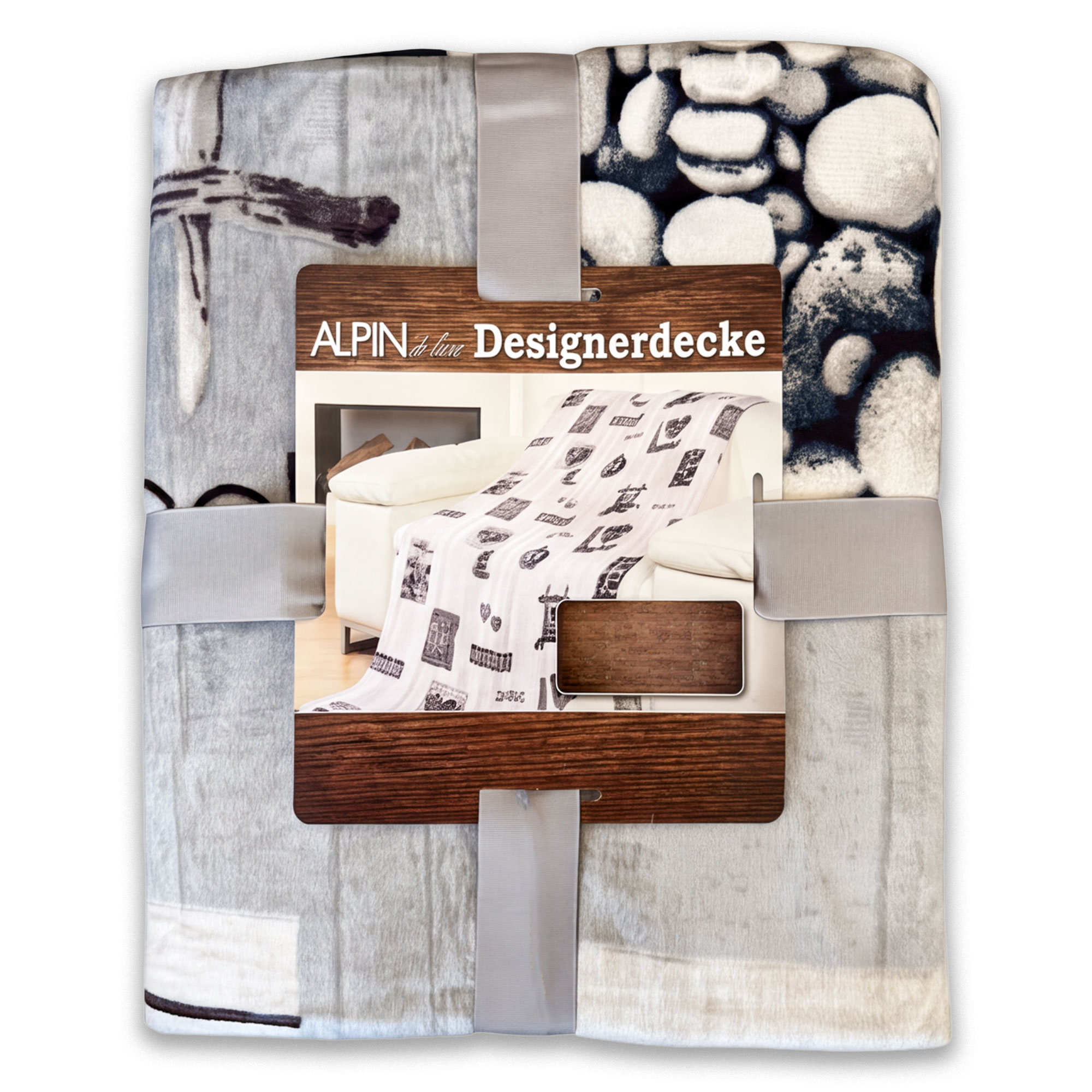 Motiv Designerdecke "Stones", 150x200cm