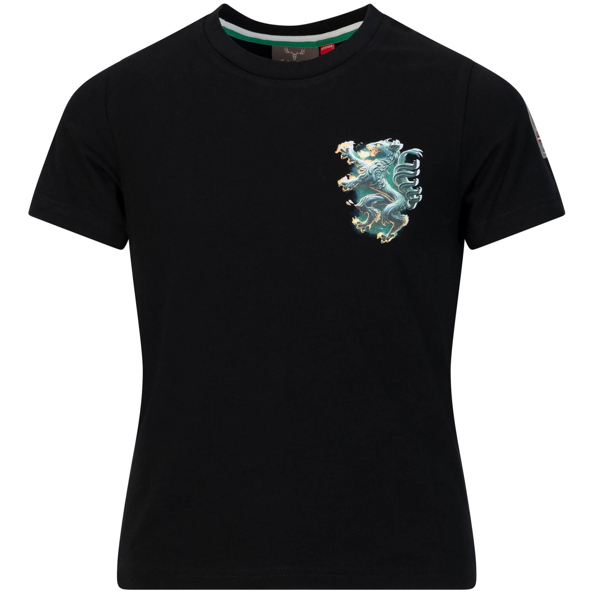 Vorderansicht des Kinder T-Shirt "Steiermark", in der Farbe Schwarz, mit kleinem Aufdruck vorne