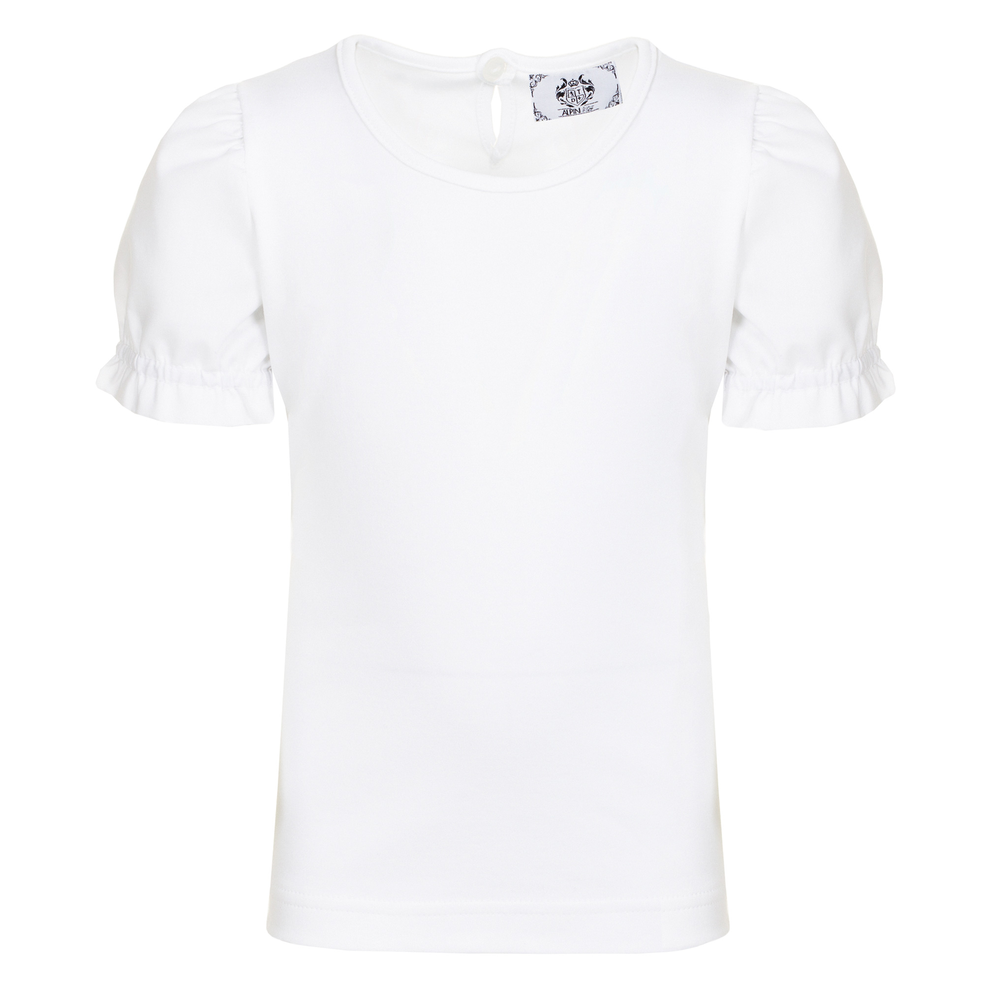 Vorderansicht der Kinder Trachtenbluse "Melena" in der Farbe Weiß