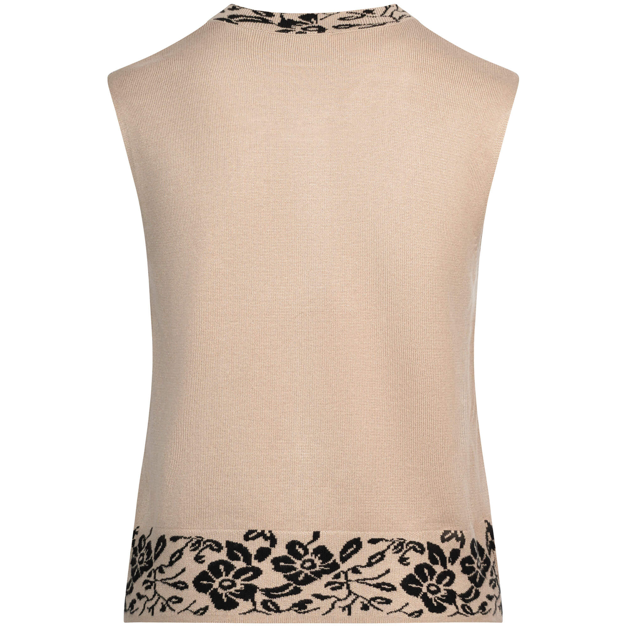 Hinteransicht der Damen Feinstrickweste "Wallersee", in der Farbe Beige