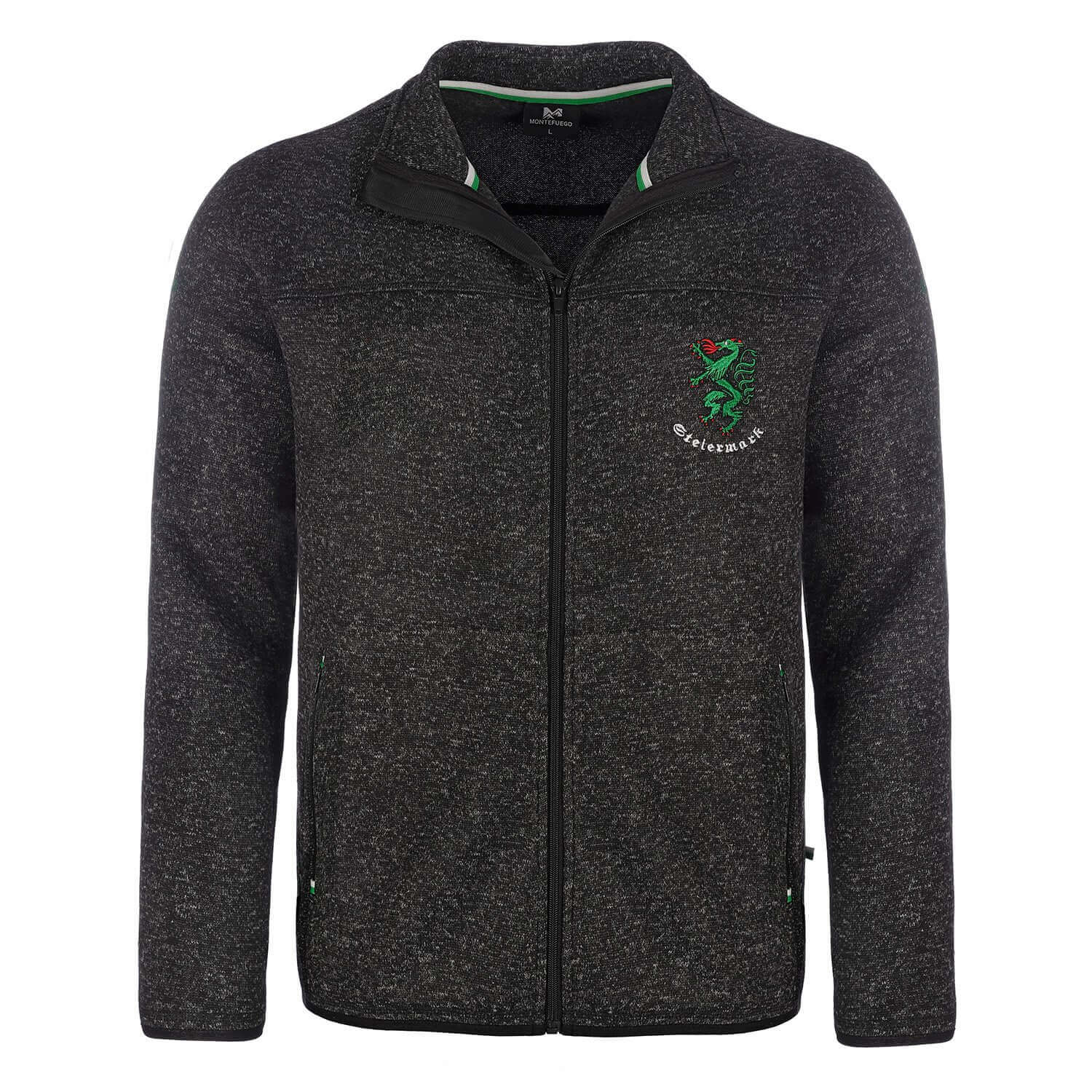 Vorderansicht der Herren Strick-Fleecejacke "Steiermark"
