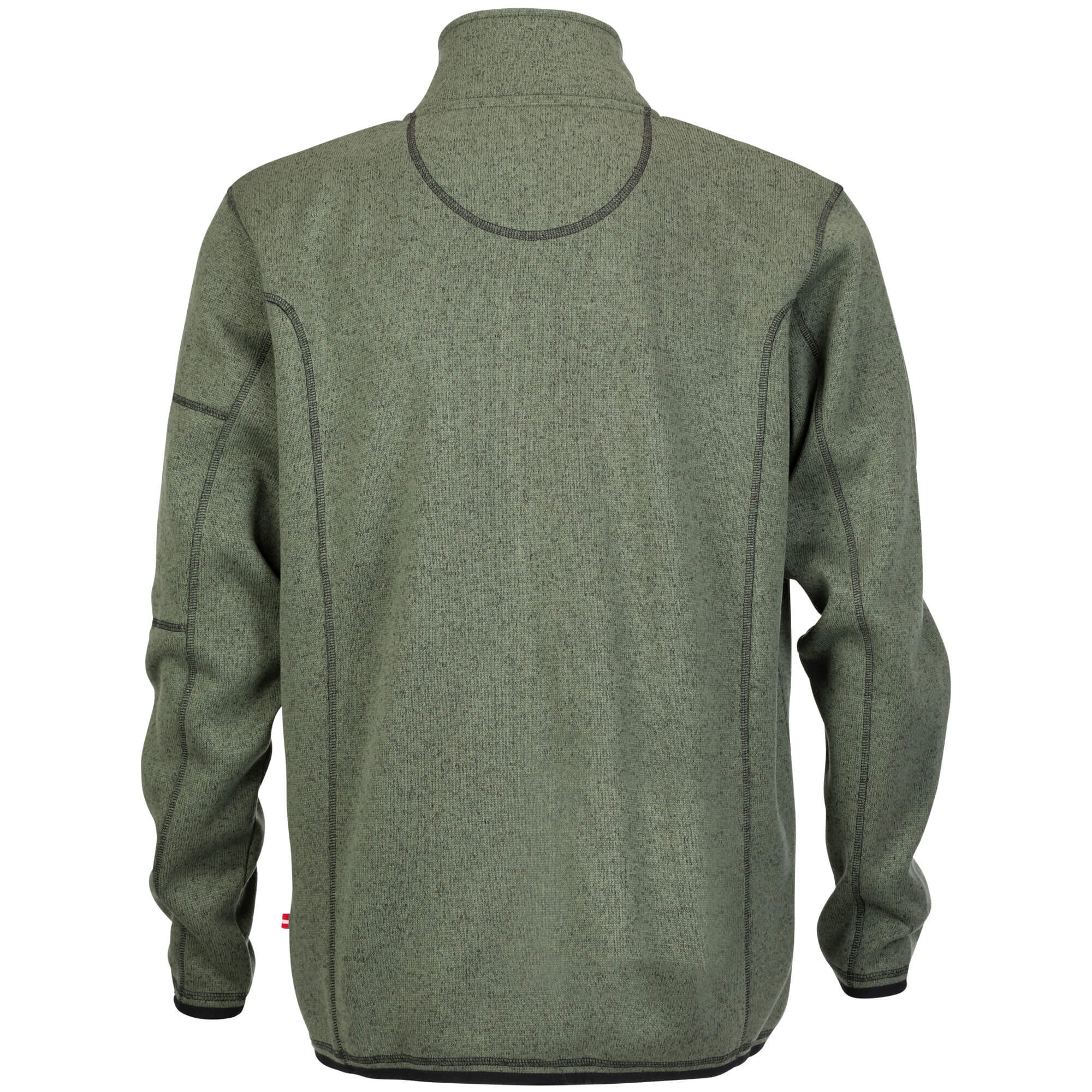 Hinteransicht der Herren Strickfleece Jacke "Montefuego" in der Farbe Oliv