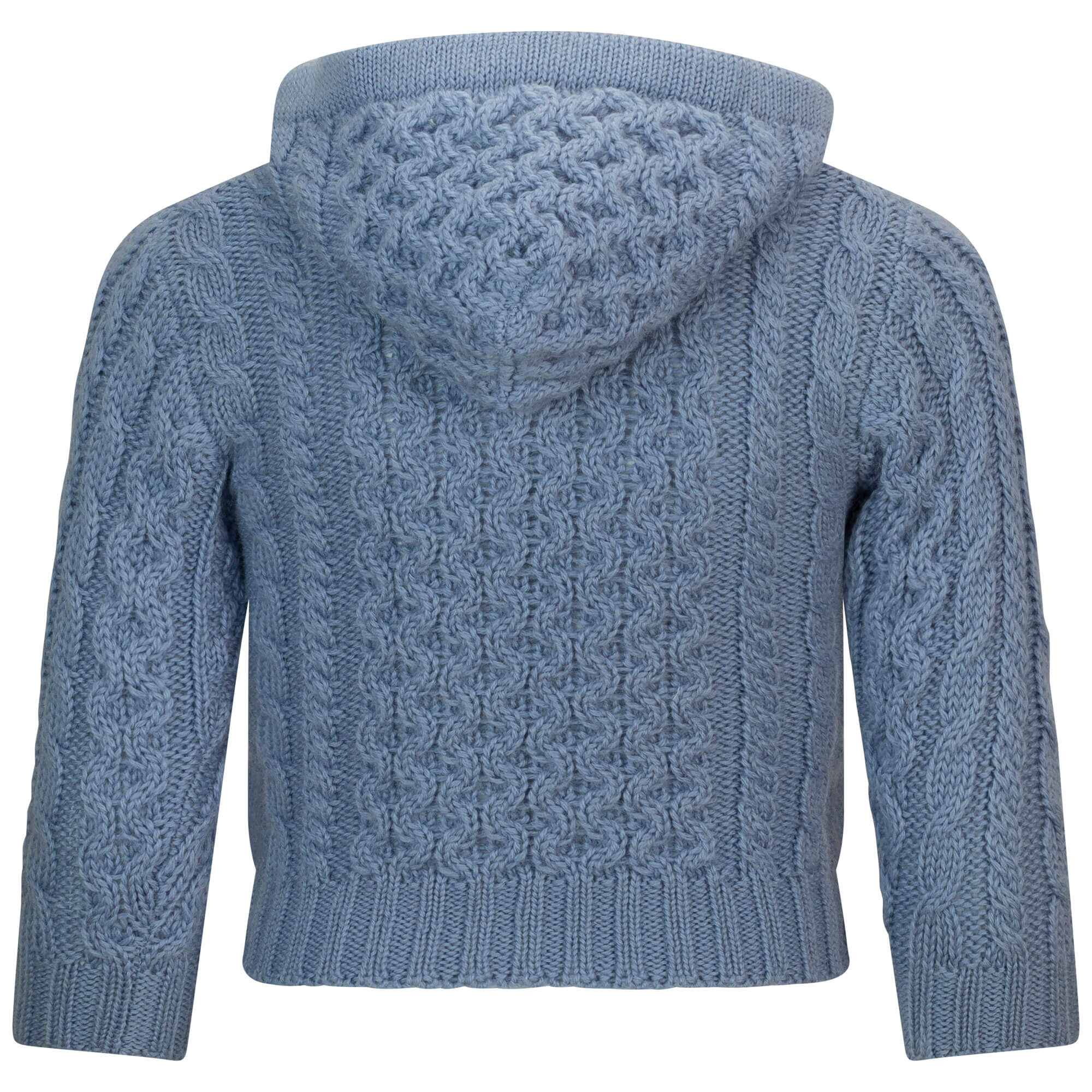 Rückansicht der Kinder Strickjacke "Finn", in der Farbe Hellblau