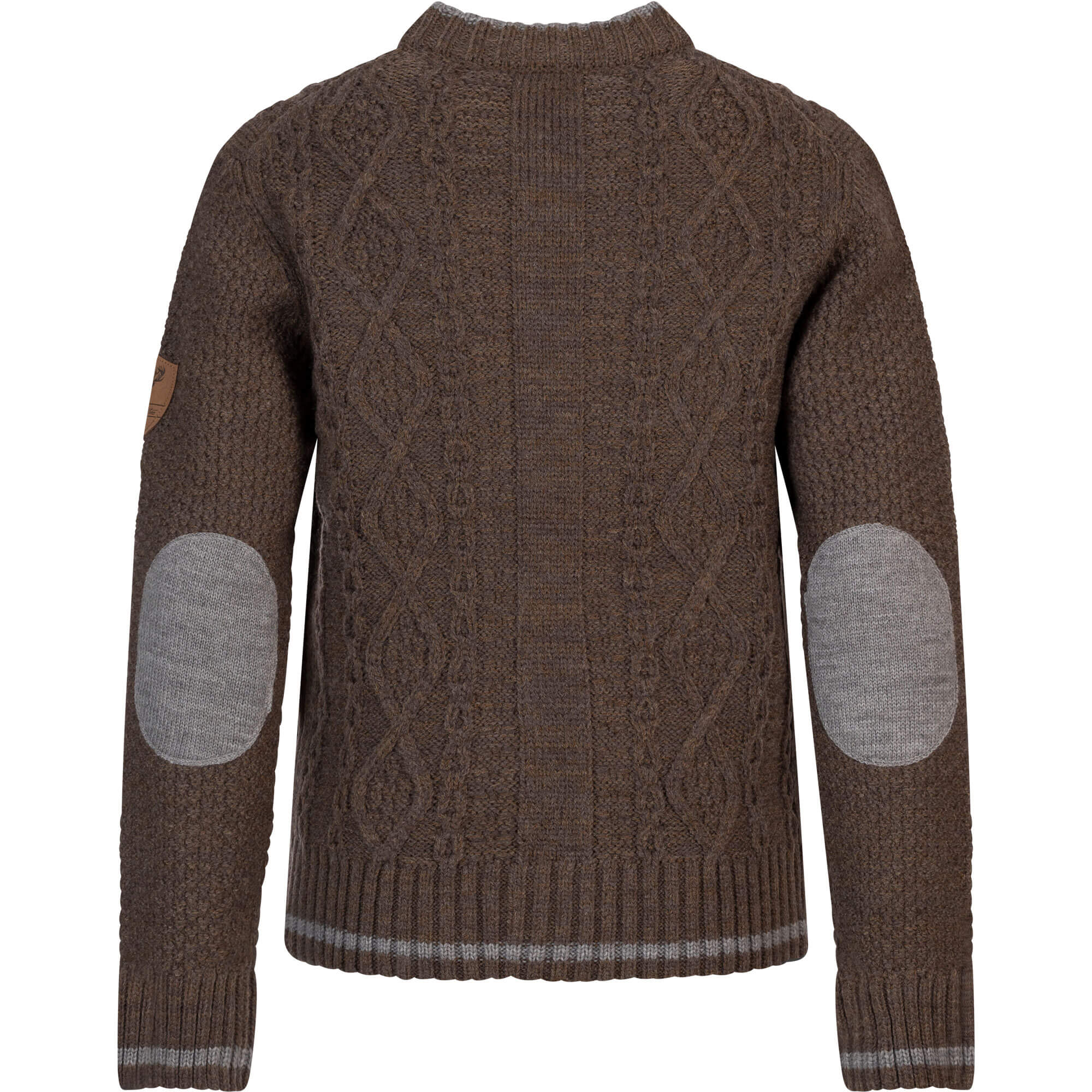 Rückansicht der Kinder Strickjacke Anton mit Knöpfen in der Farbe "Braun"