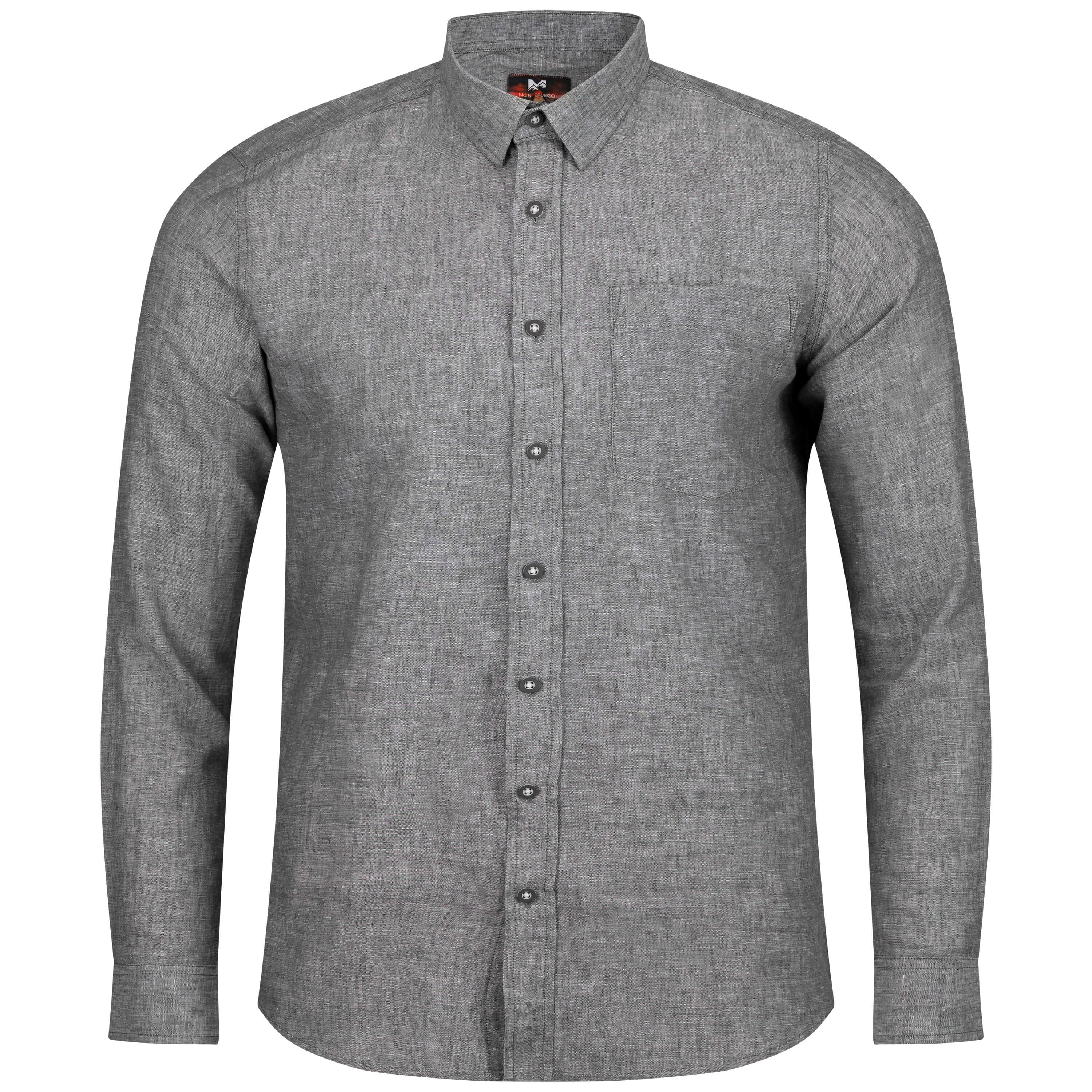 Herren Leinenhemd "Michael" Langarm, Klassisch, Grau