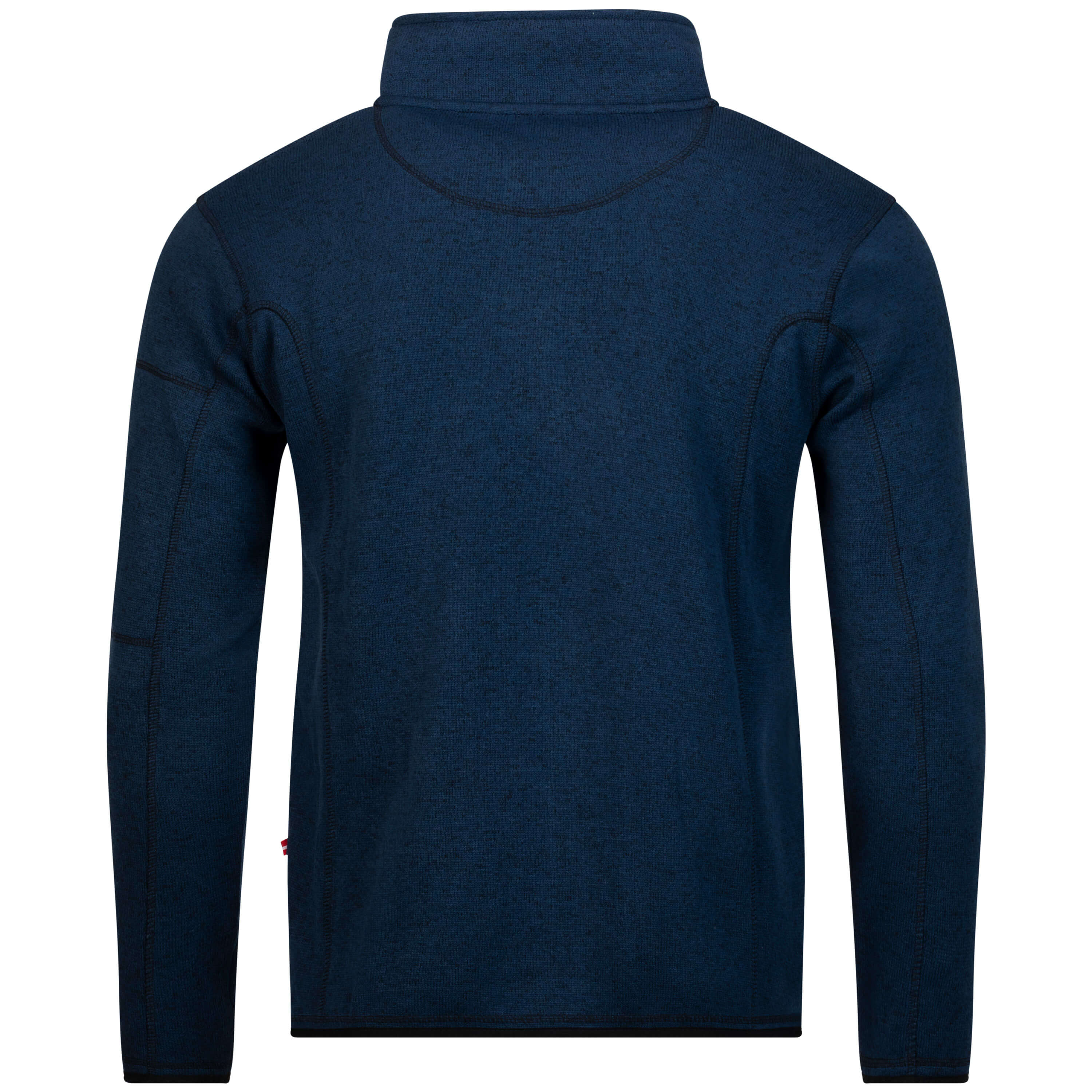 Rückansicht der Herren Strickfleece Jacke "Rudi", in der Farbe Navy
