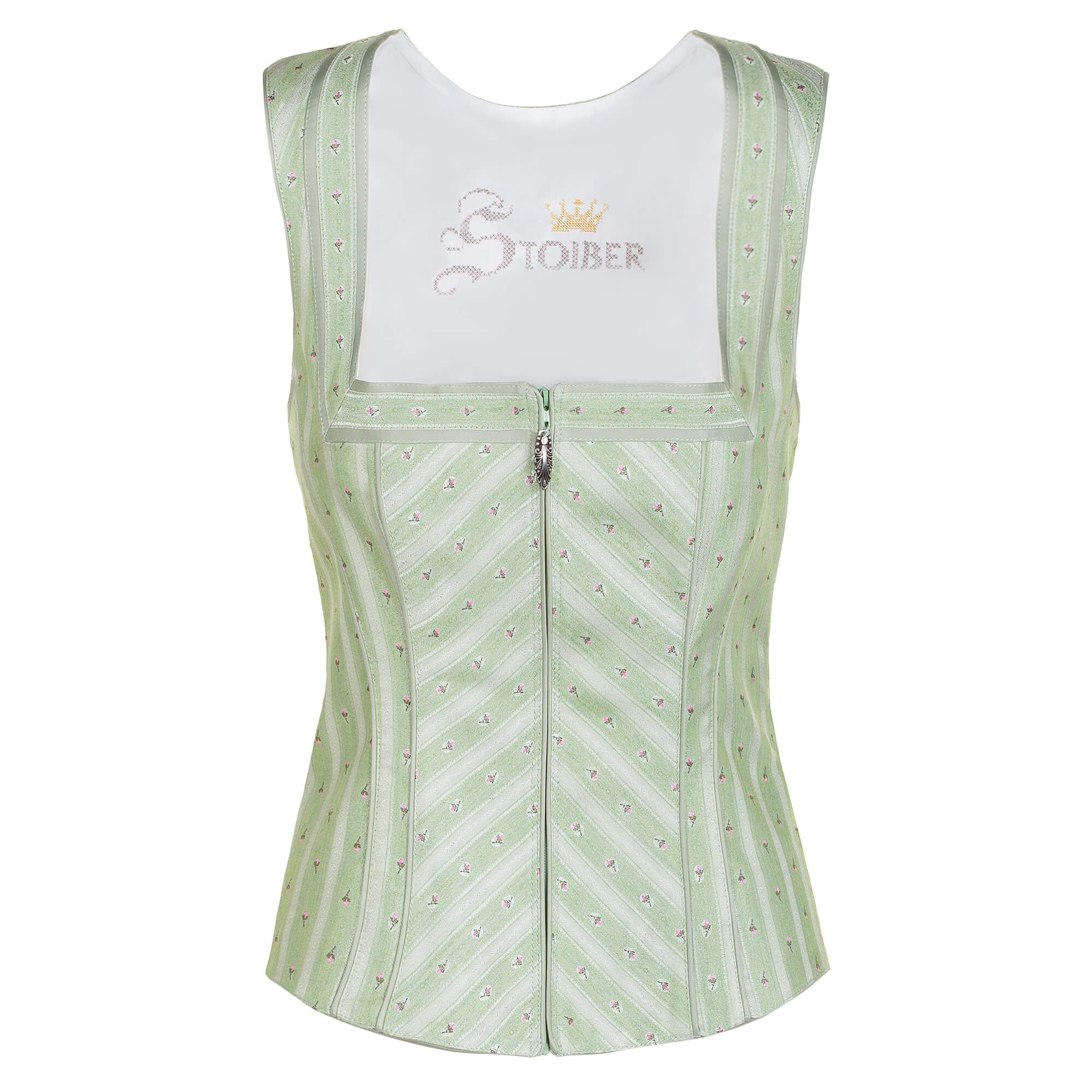 Vorderansicht des Damen Mieders "Kyra" in der Farbe Hellgrün