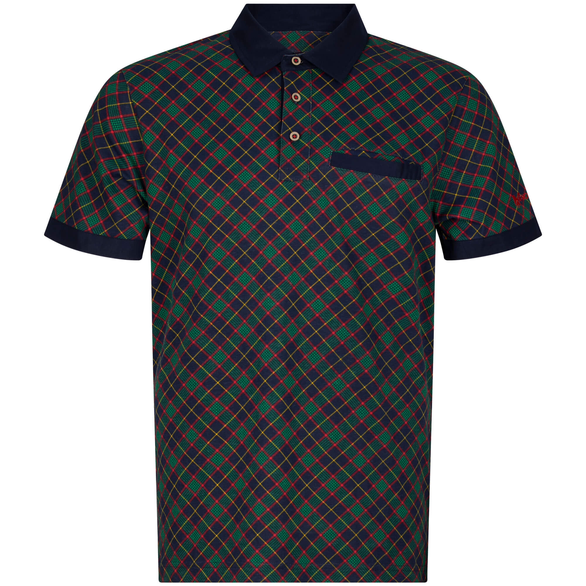Herren Trachten Polo "McCool", Blau
