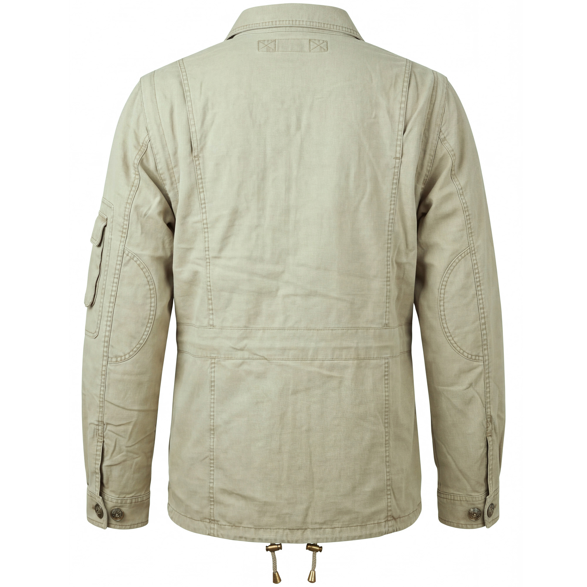 Hinteransicht der Herren Jagdjacke "Safari" Zip-Off in der Farbe Khaki