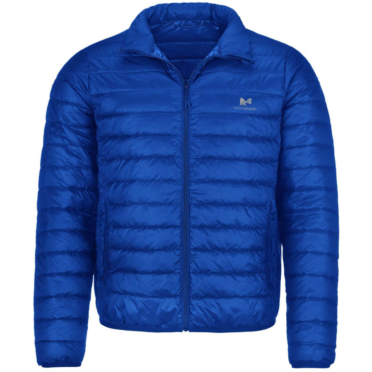 Vorderansicht der "Unisex Daunen-Steppjacke", in der Farbe Blau