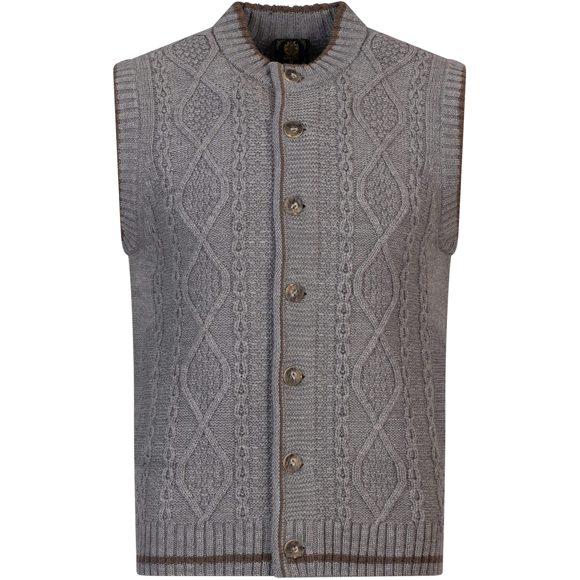 Vorderansicht der Kinder Strickweste "Anton", in der Farbe Grau