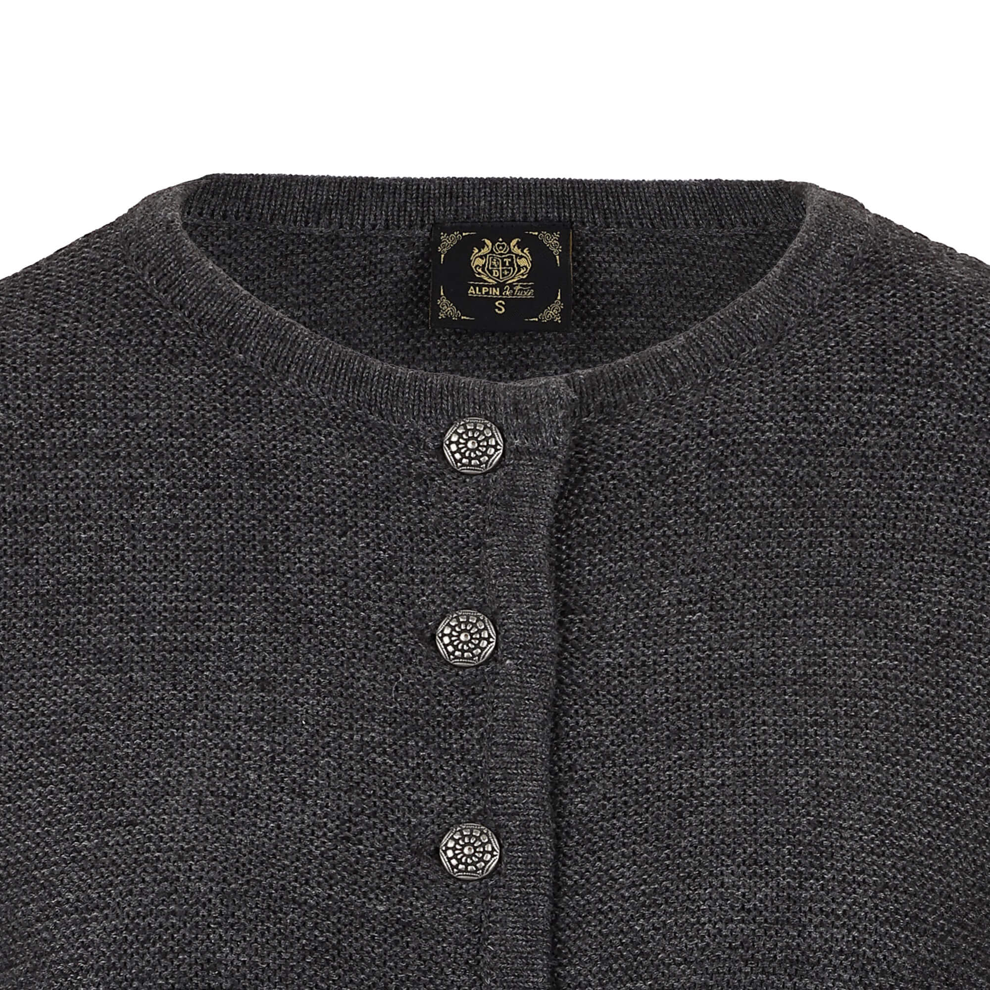 Detailansicht der Damen Strickjacke "Achensee", in der Farbe Anthrazit