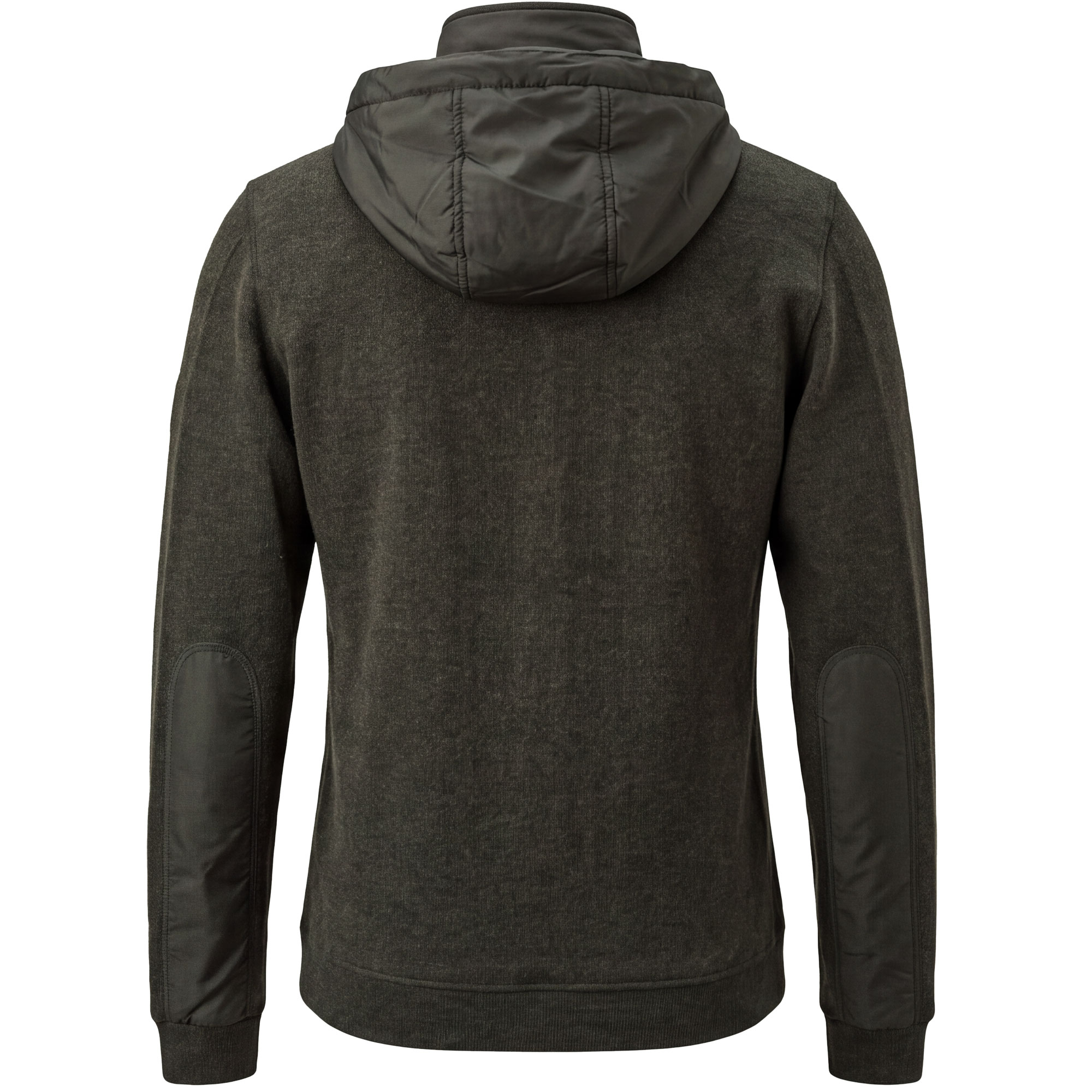 Hinteransicht des Herren Jagdhoodies "Yukon-001" in der Farbe Dunkelgrün