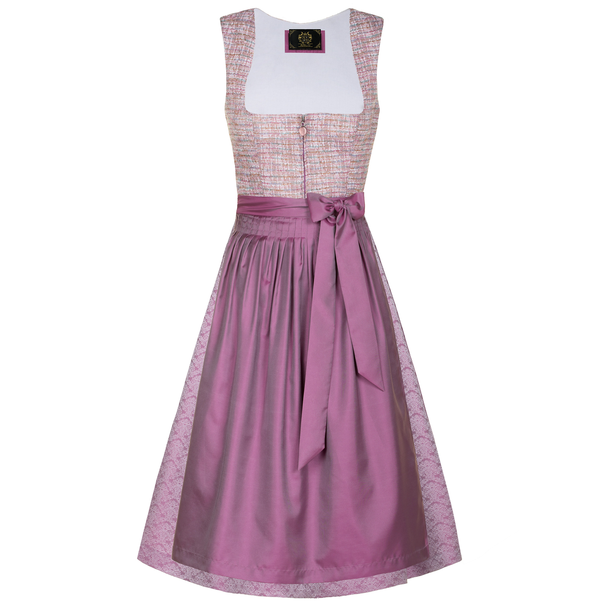 Vorderansicht des Damen Dirndls "Jasmin" in der Farbe Lila
