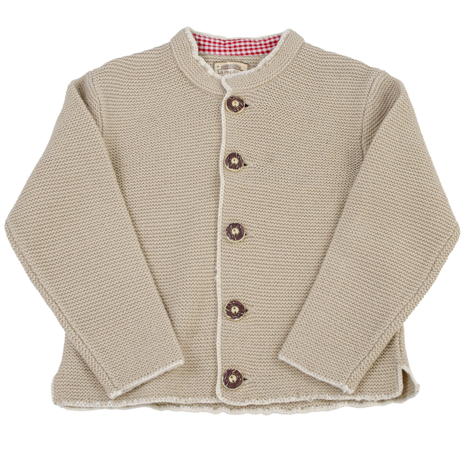 Vorderansicht der Kinder Strickjacke "Lukas", in der Farbe Beige