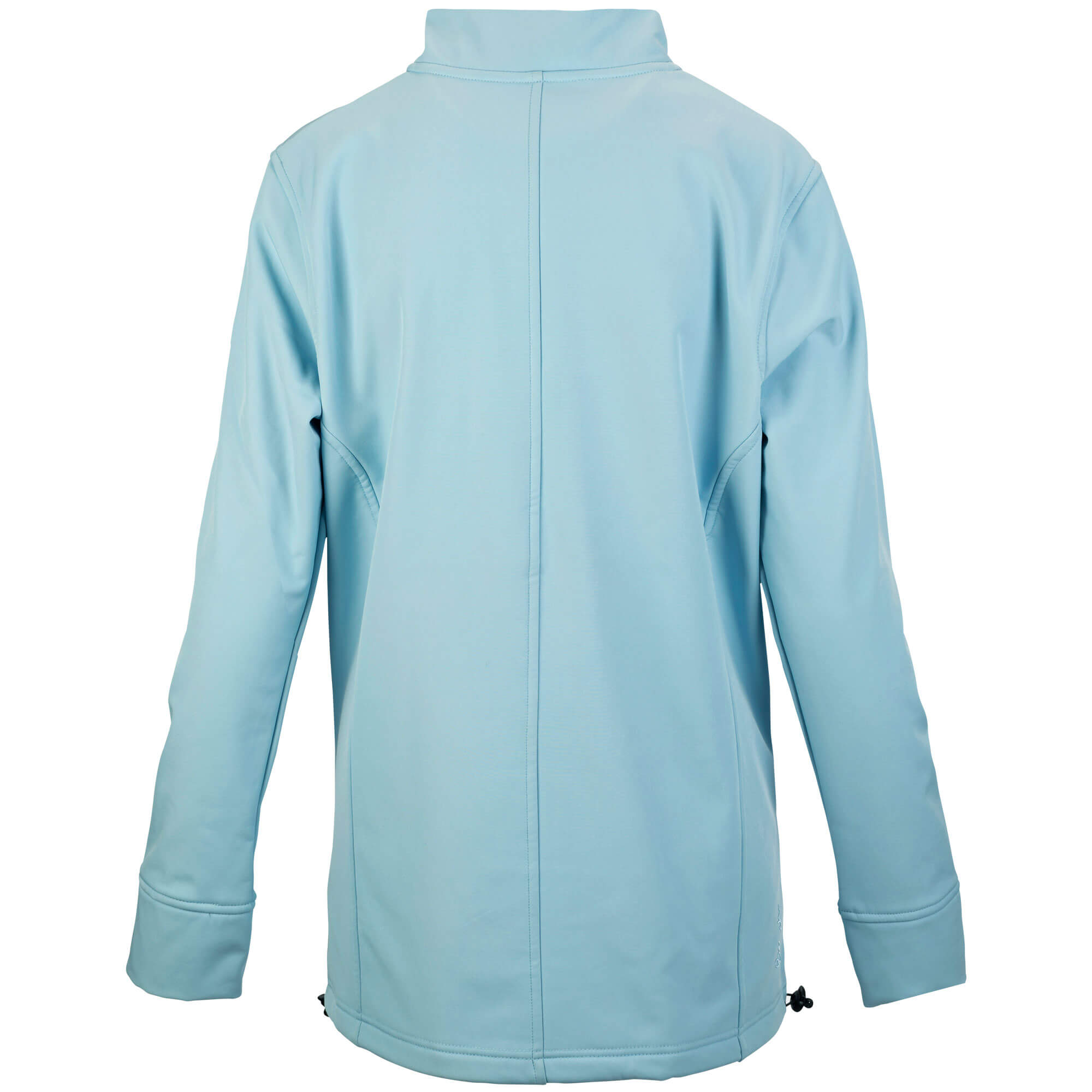 Hinteransicht des Damen Softshell-Parka "Bench Blue", in der Farbe Hellblau