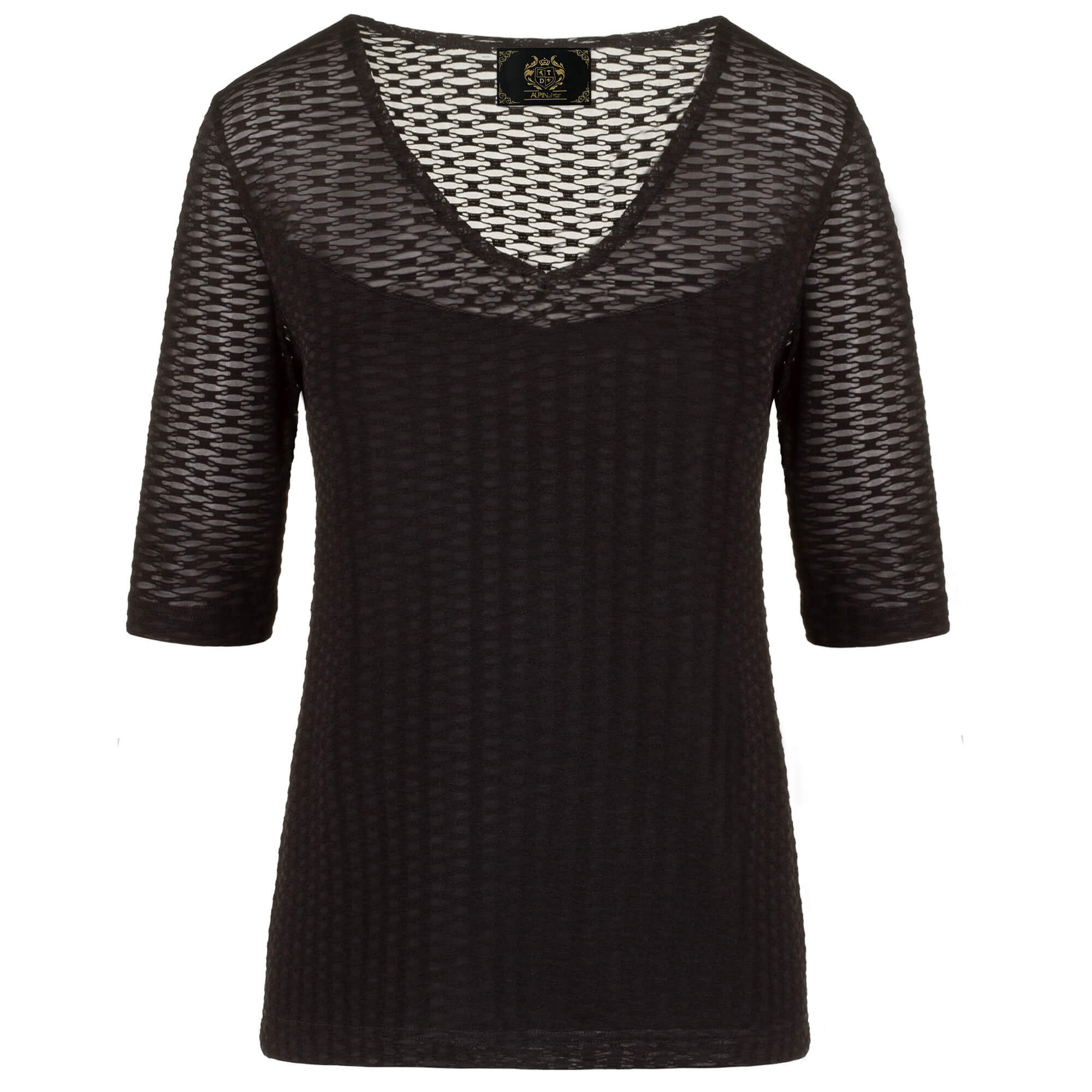 Vorderansicht des Kinder Shirts "Svea" Halbarm in der Farbe Schwarz