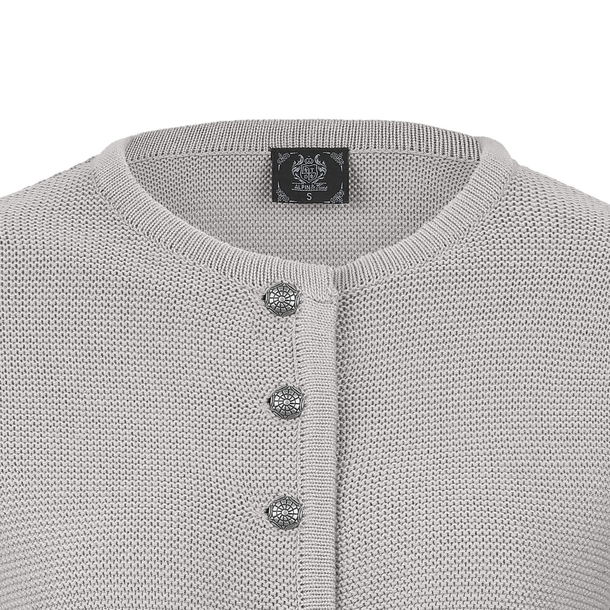 Detailansicht der Damen Strickjacke "Achensee", in der Farbe Hellgrau