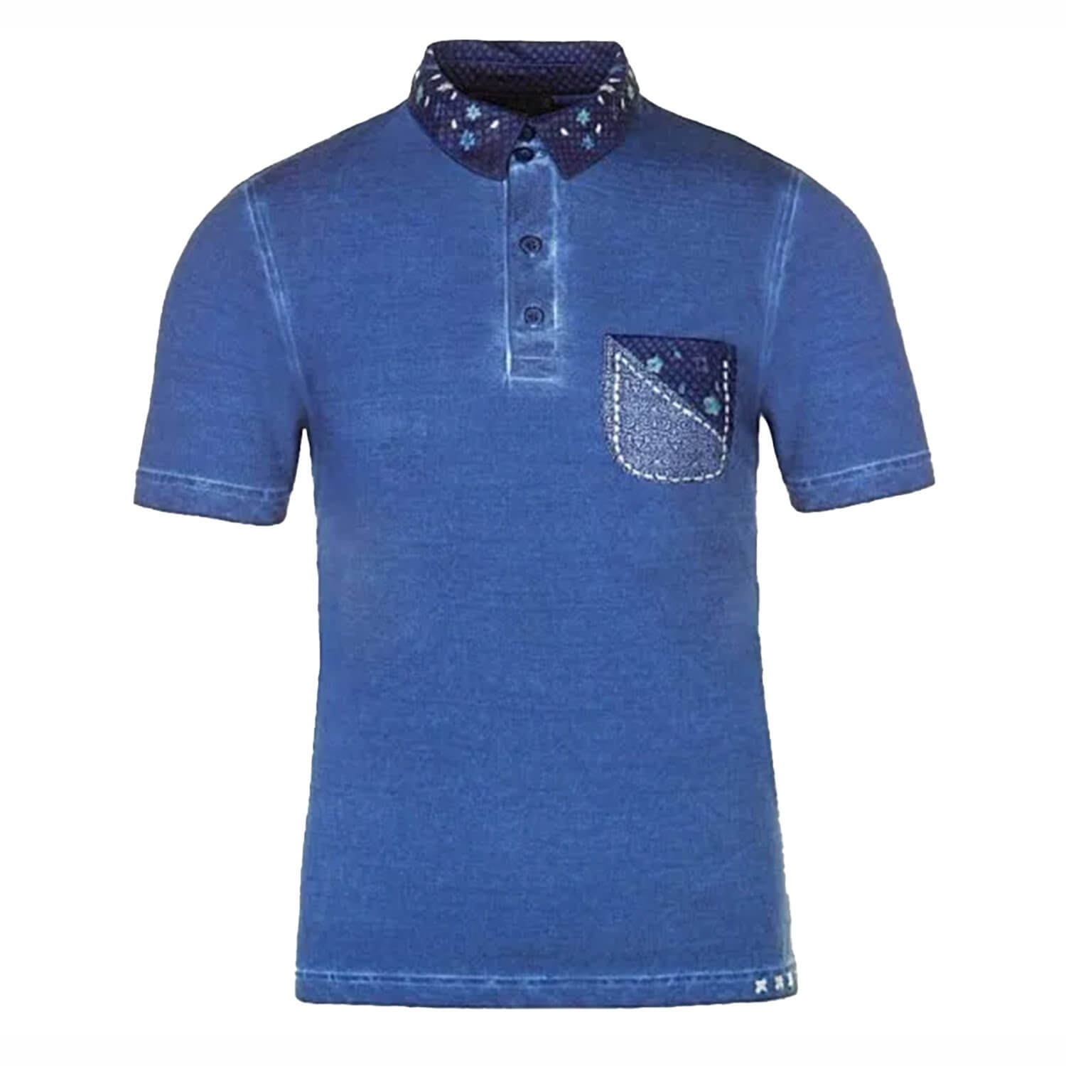 Vorderansicht des Herren Poloshirts "Baldo", in der Farbe Blau