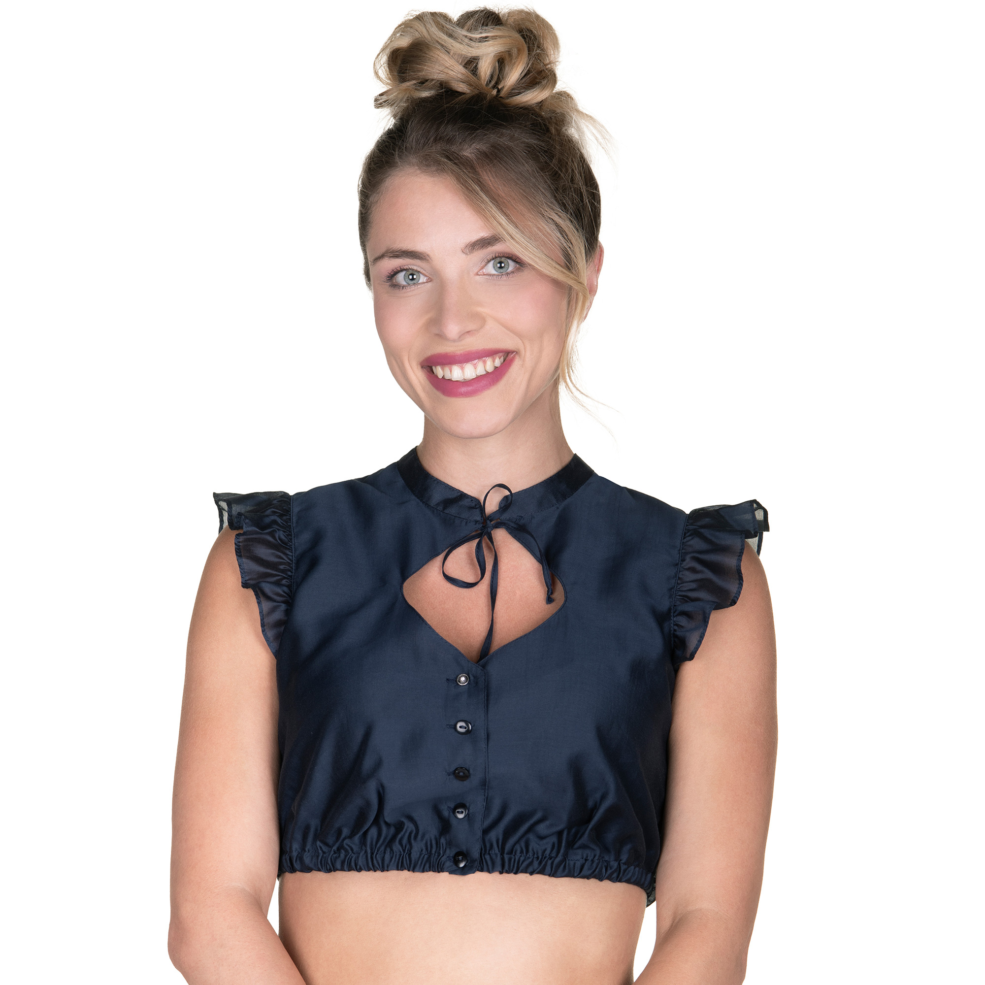 Damen Dirndlbluse "Carina", Dunkelblau